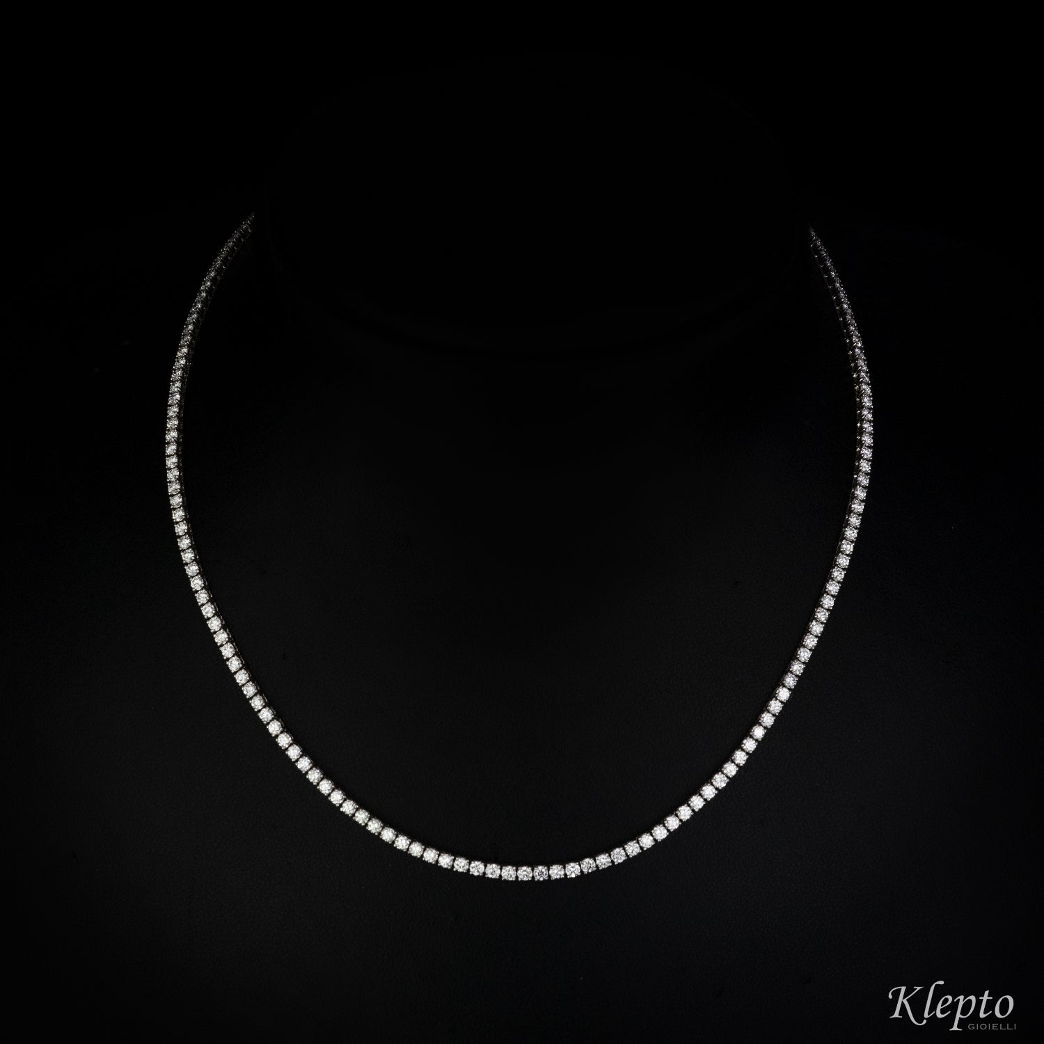 Collier in oro bianco Tennis con Diamanti