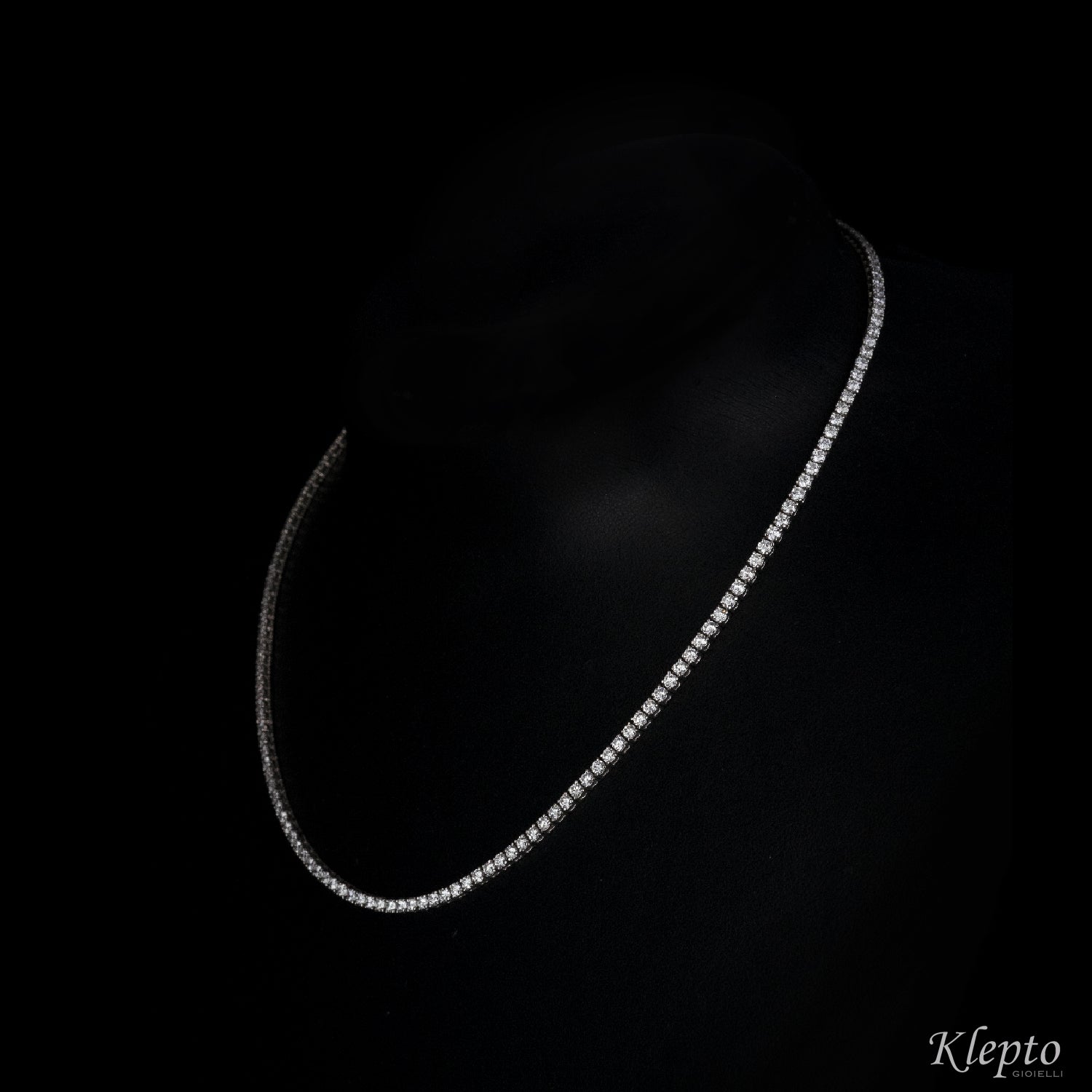 Collier in oro bianco Tennis con Diamanti