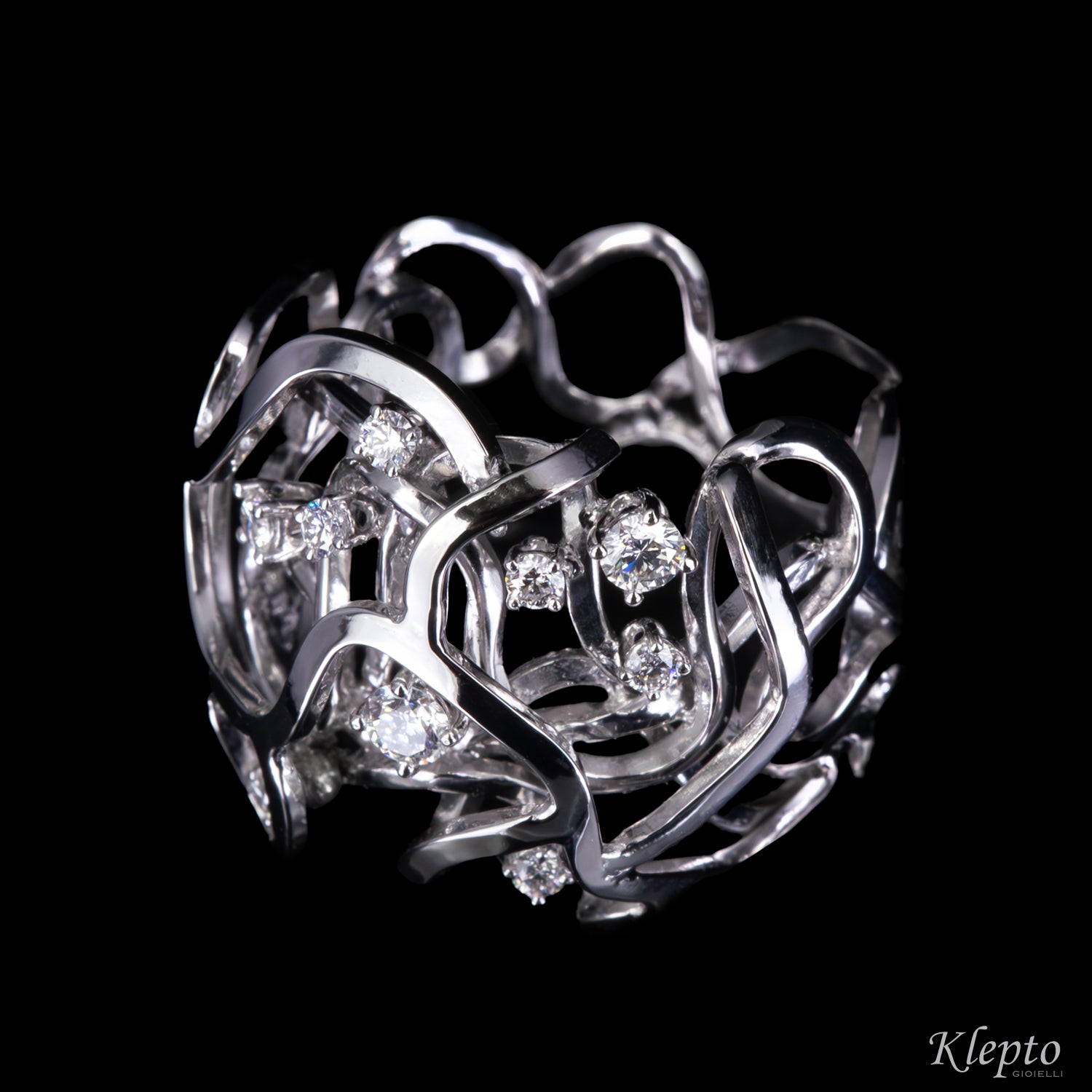 Anello in oro bianco "Origini" con Diamanti