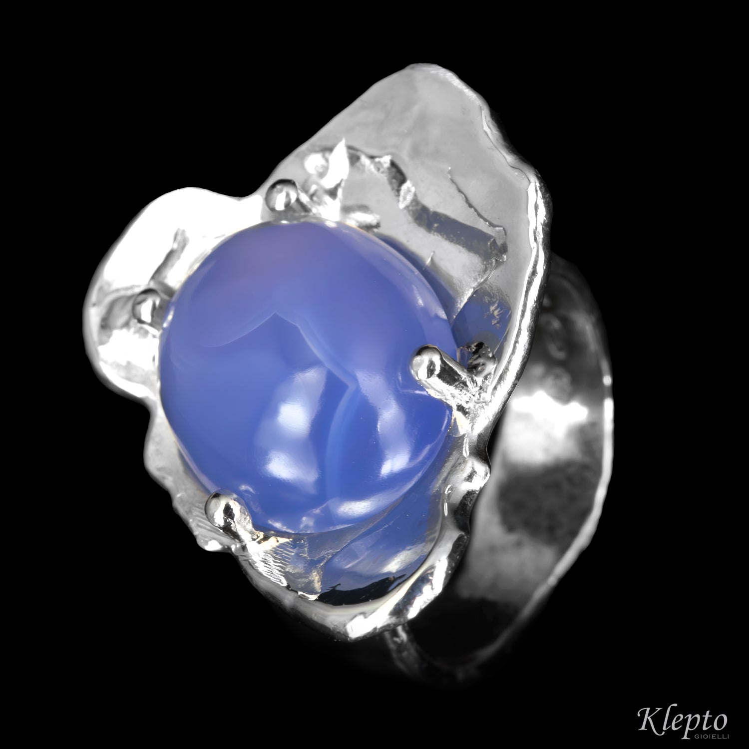Anello in Argento Silnova® con Agata lavanda