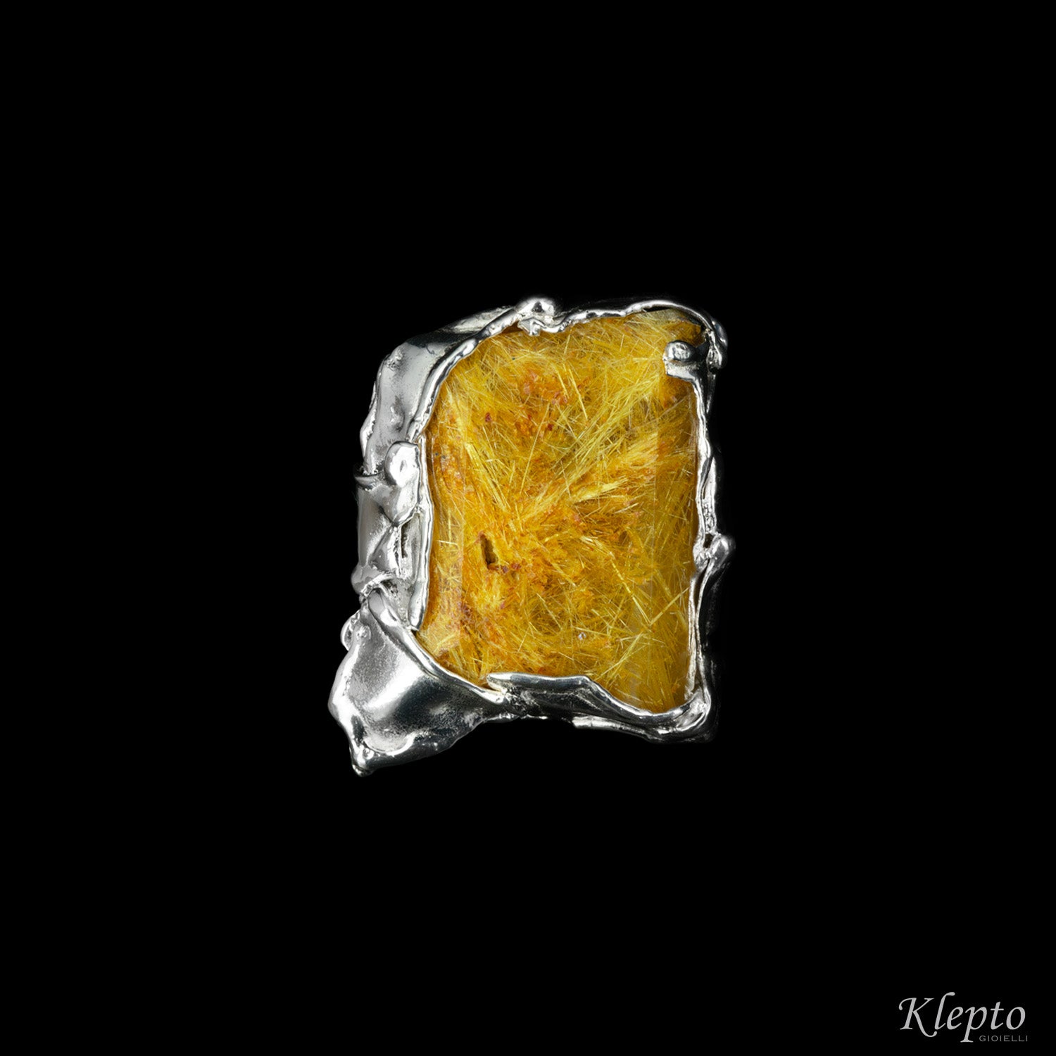 Anello in Argento Silnova® con Quarzo rutilato