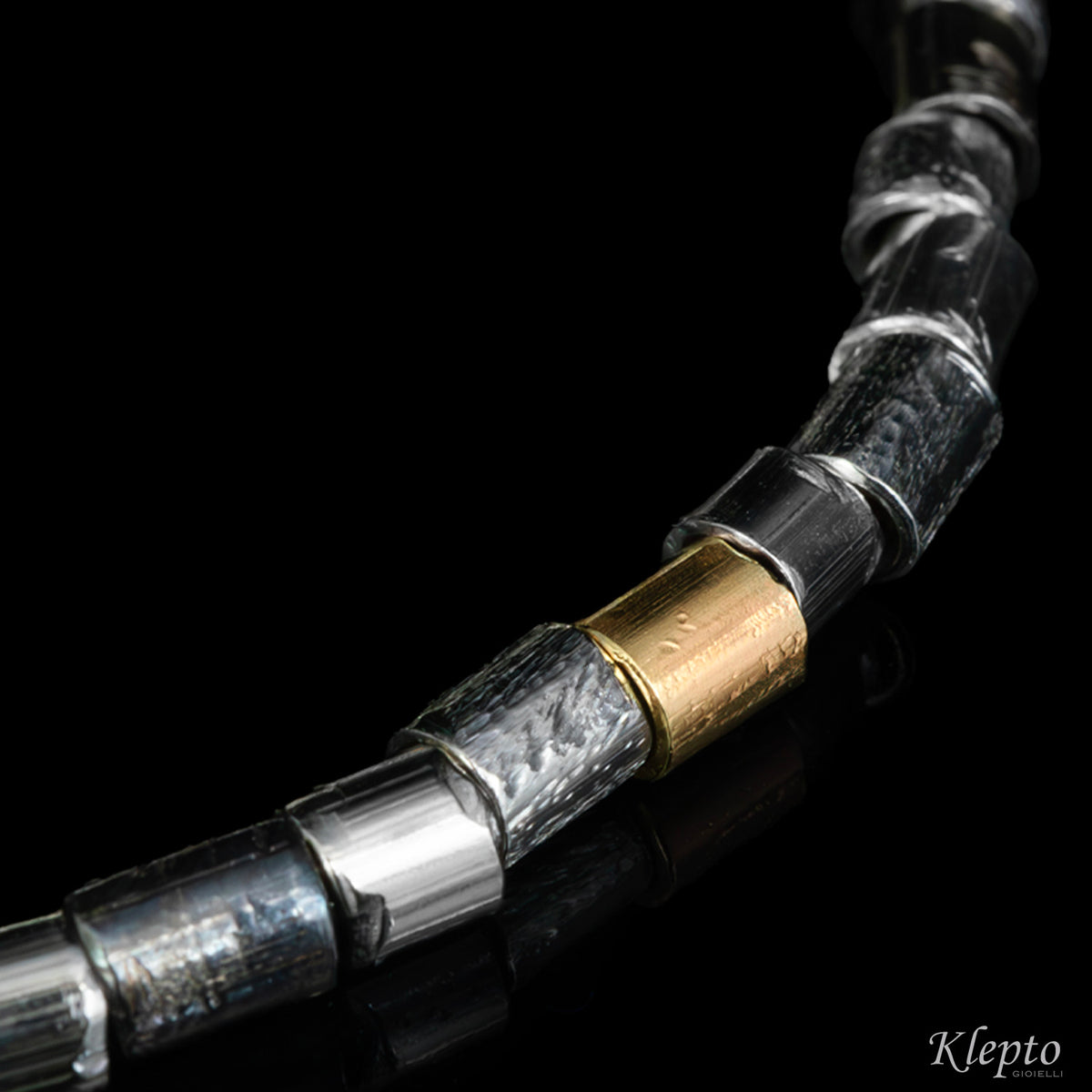 Bracciale in Argento Silnova® con dettagli in oro giallo e bruniti