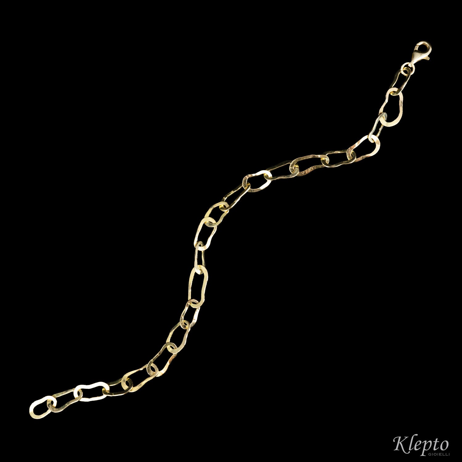 Bracciale in oro giallo ad anelli ovali