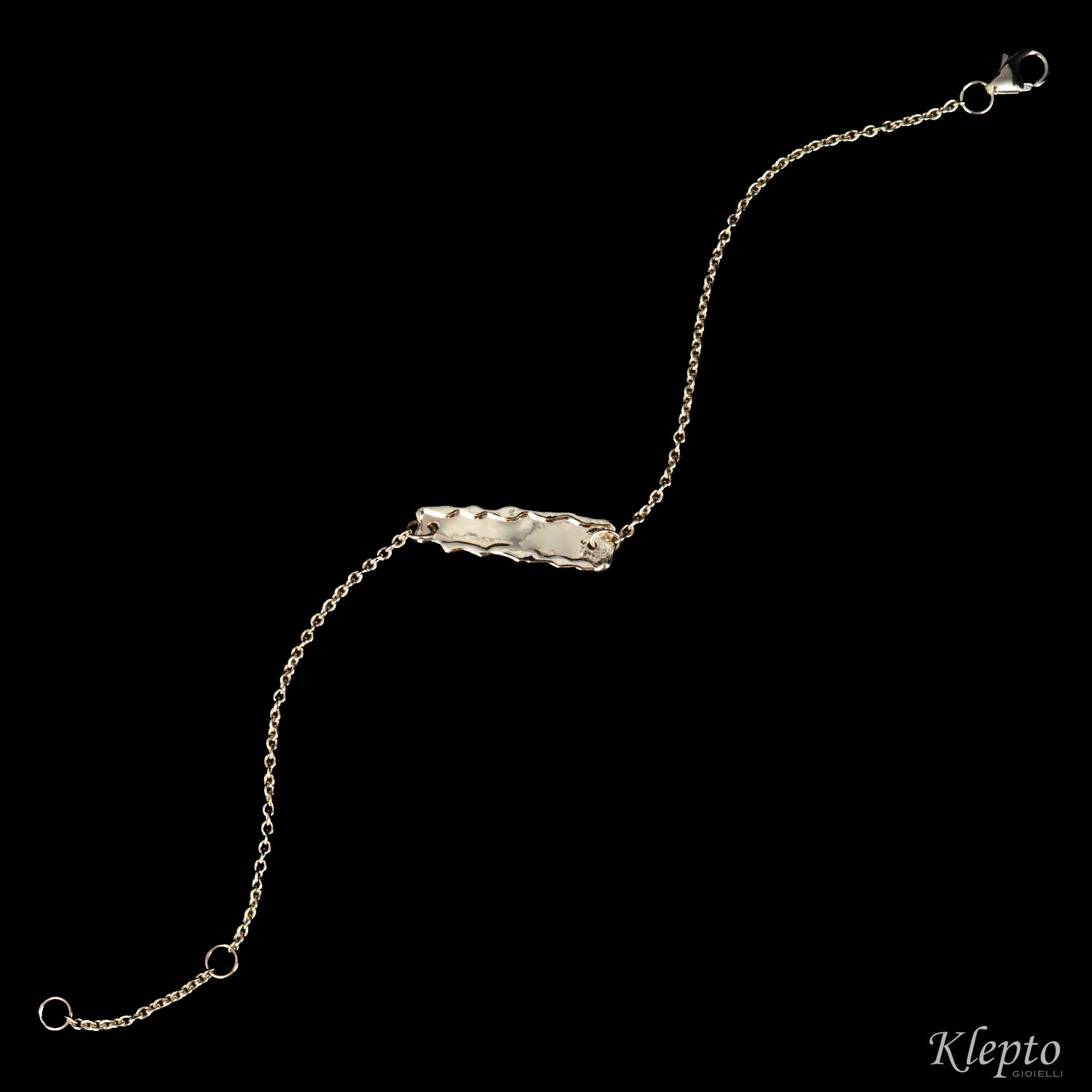 Bracciale in oro con lastra fusa personalizzabile