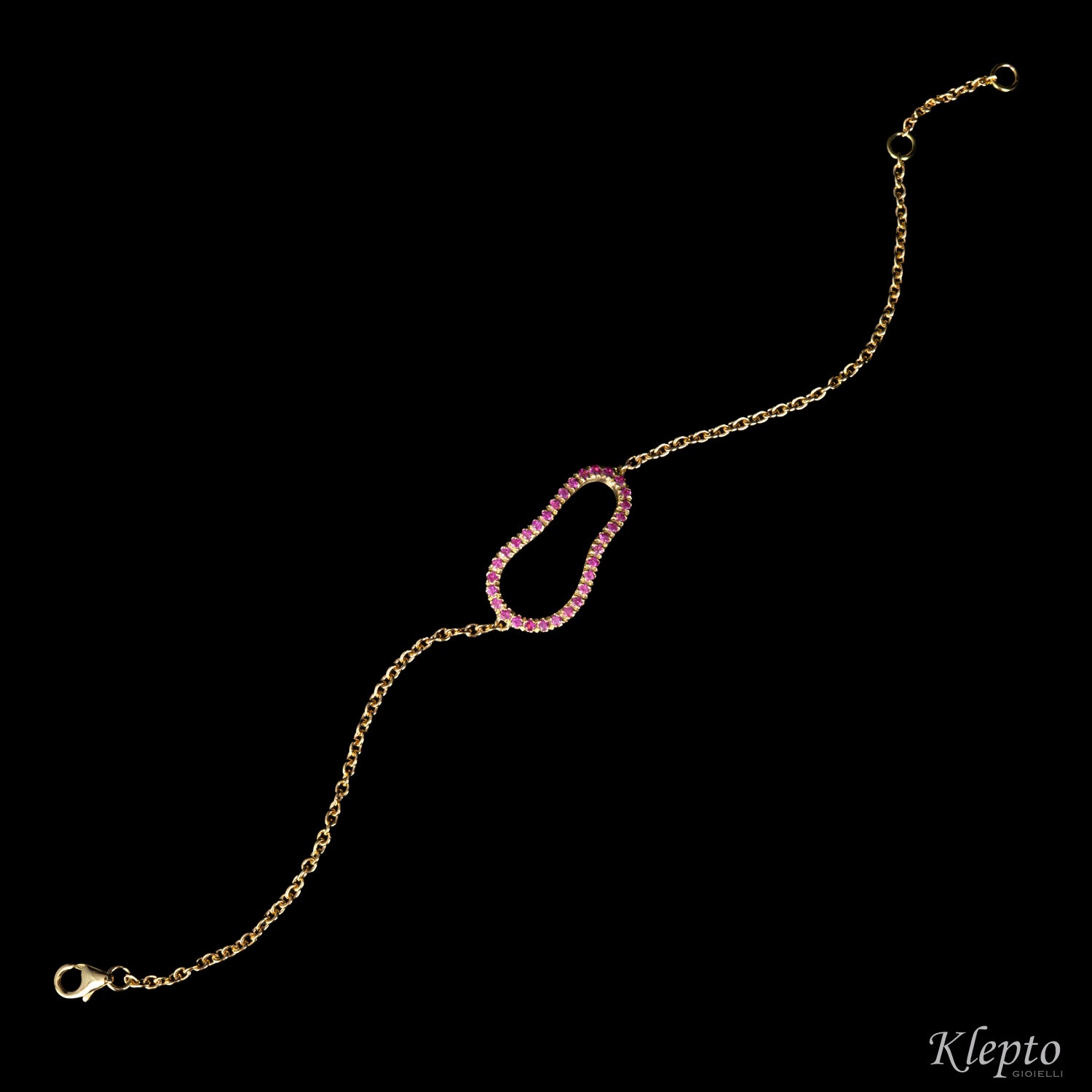 Bracciale in oro giallo con Zaffiri rosa