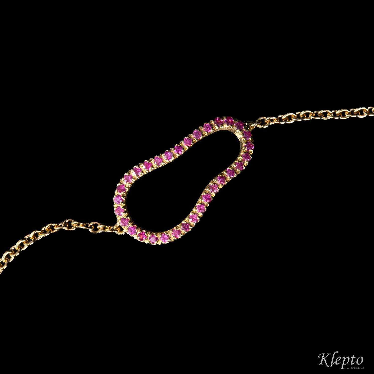 Bracciale in oro giallo con Zaffiri rosa