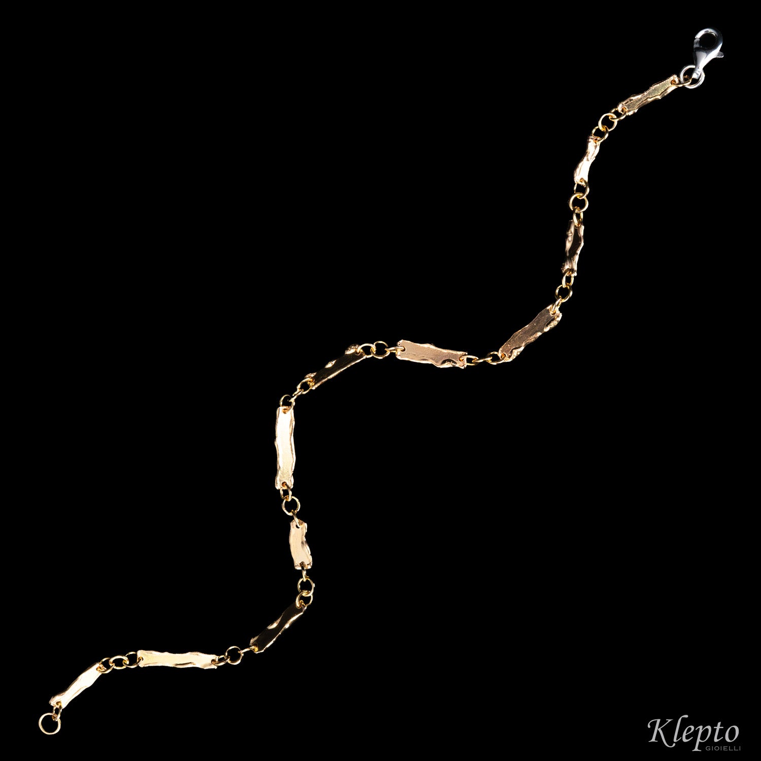 Bracciale in oro rosa e bianco con lastre fuse