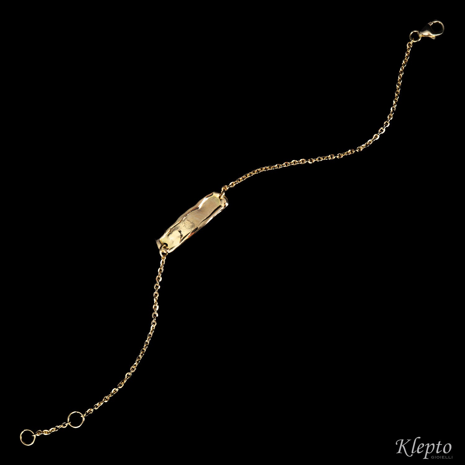 Bracciale in oro con lastra fusa personalizzabile