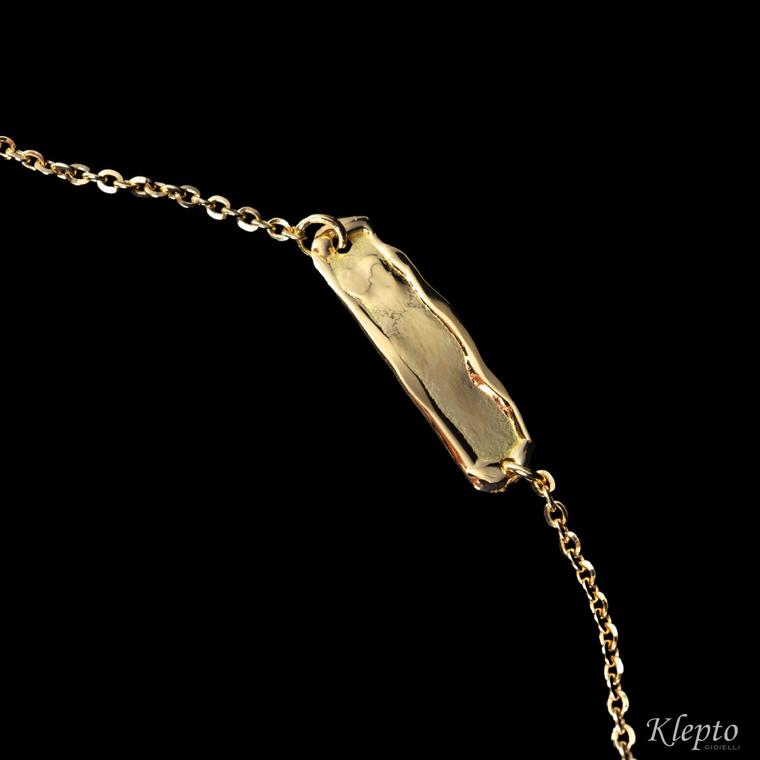 Bracciale in oro con lastra fusa personalizzabile