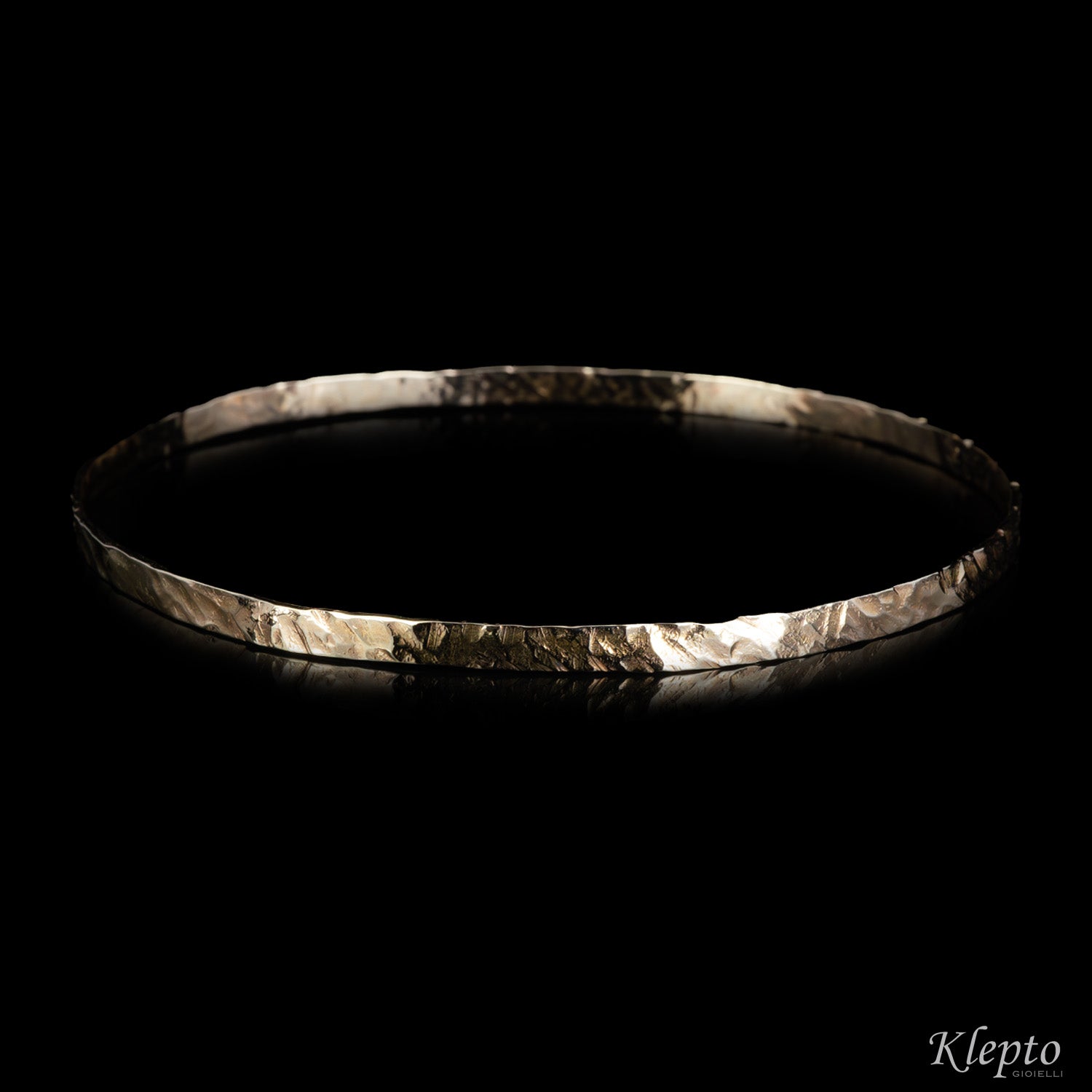 Bracciale in oro bianco naturale rigido