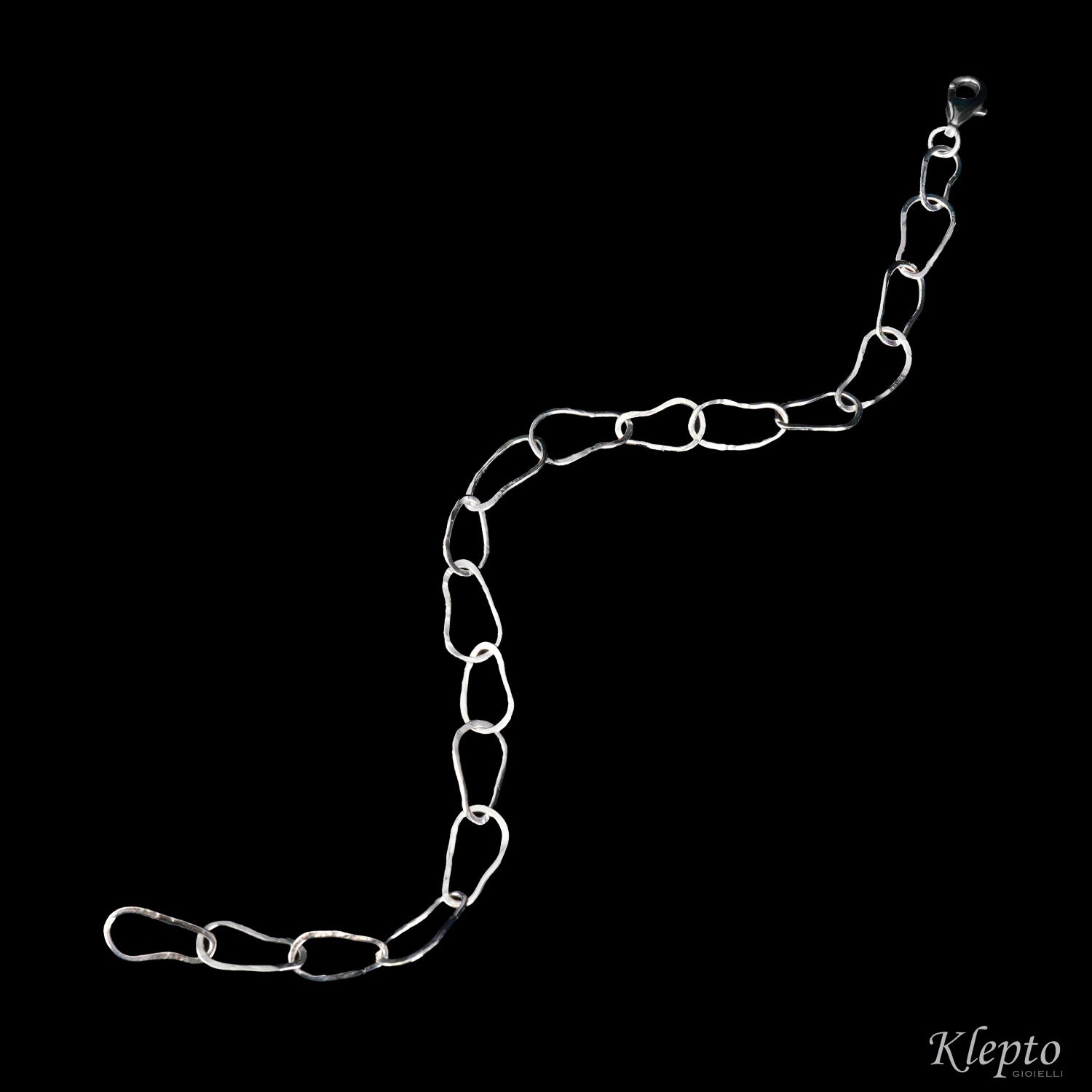 Bracciale in oro bianco ad anelli ovali