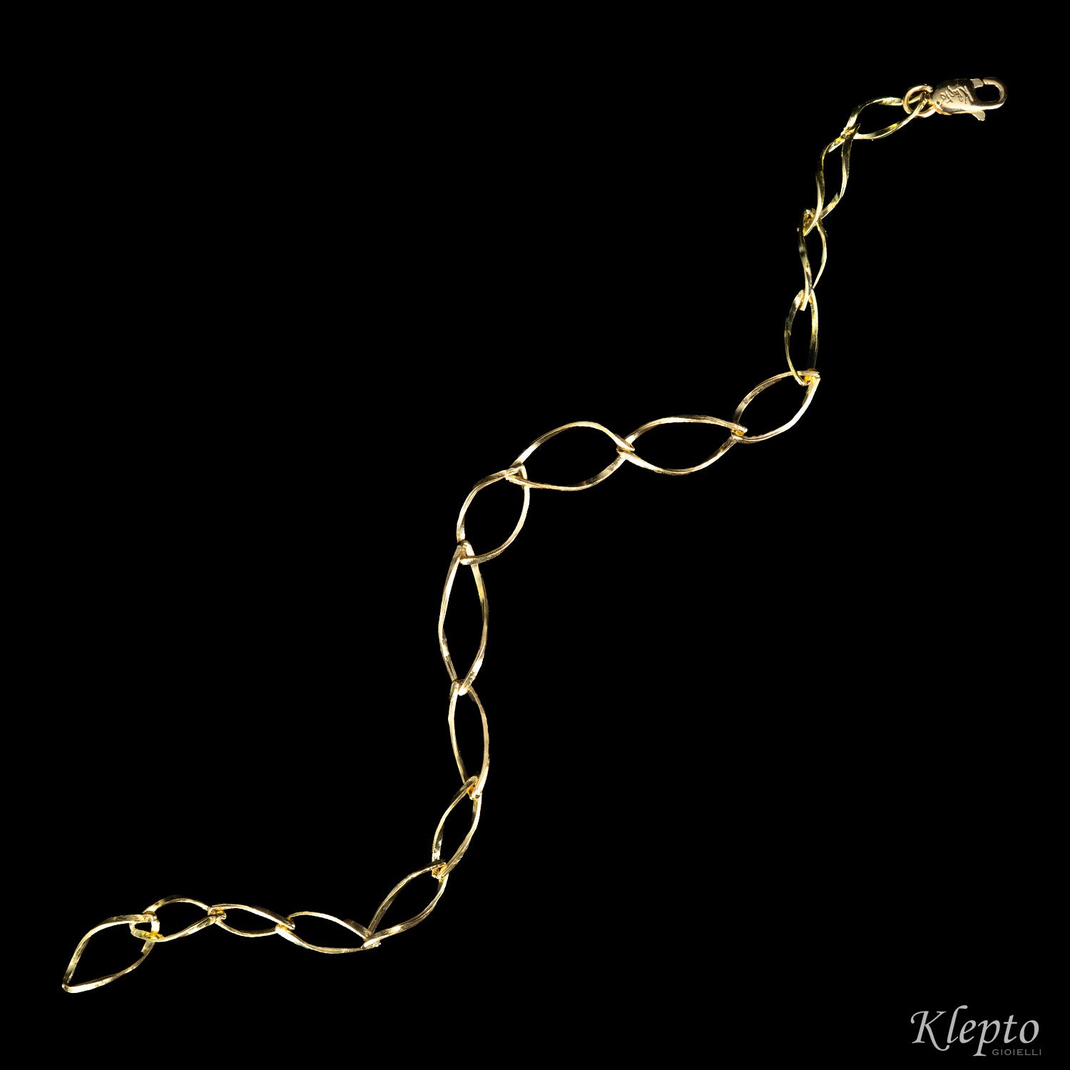 Bracciale in oro giallo ad anelli ovali