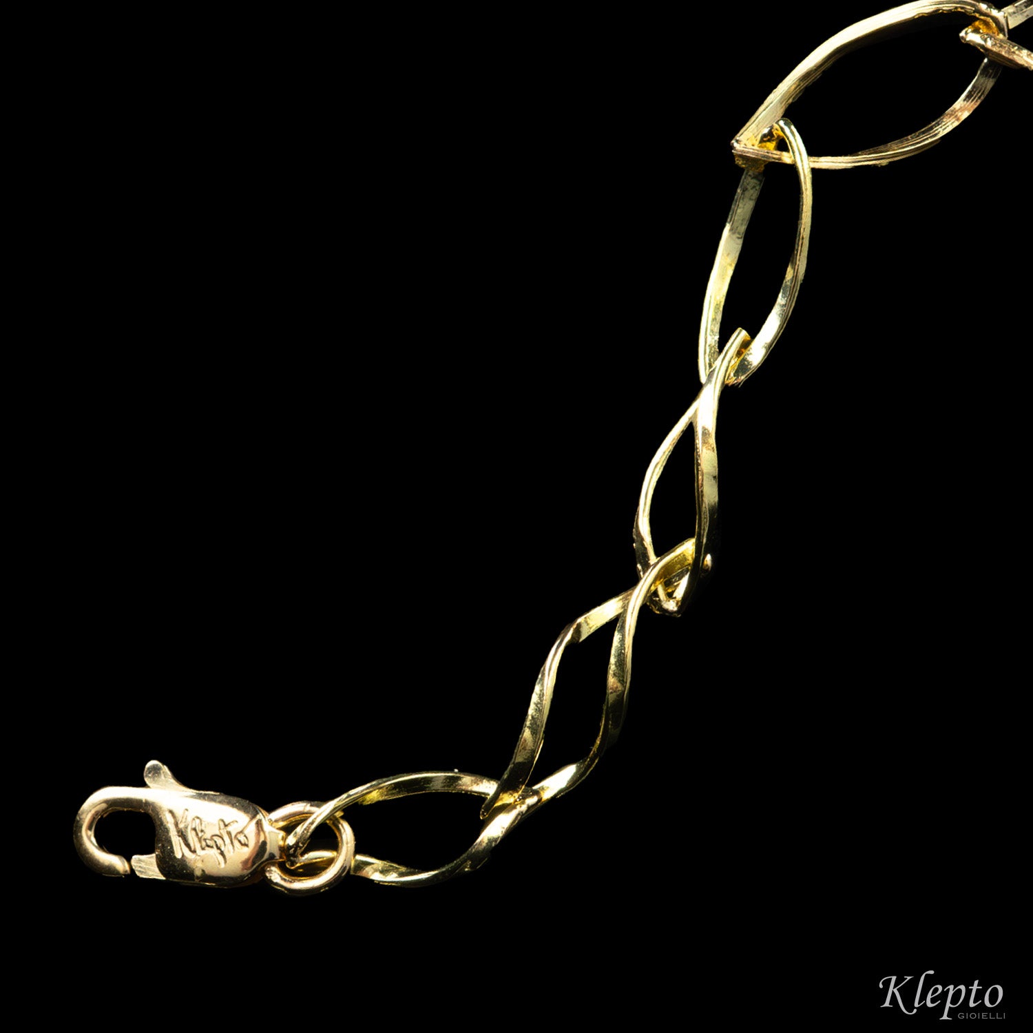 Bracciale in oro giallo ad anelli ovali