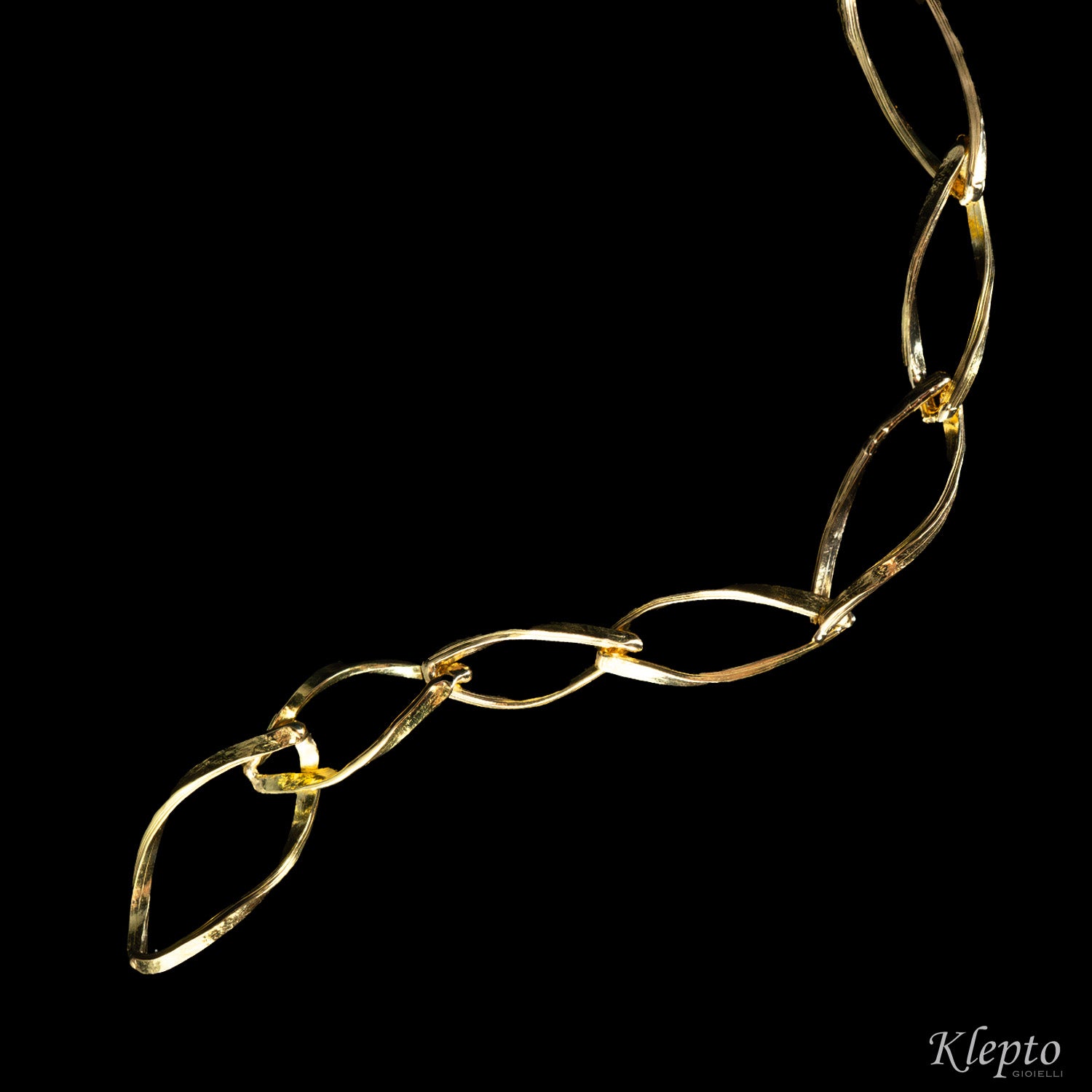 Bracciale in oro giallo ad anelli ovali