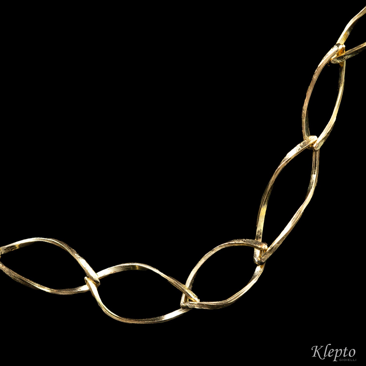 Bracciale in oro giallo ad anelli ovali