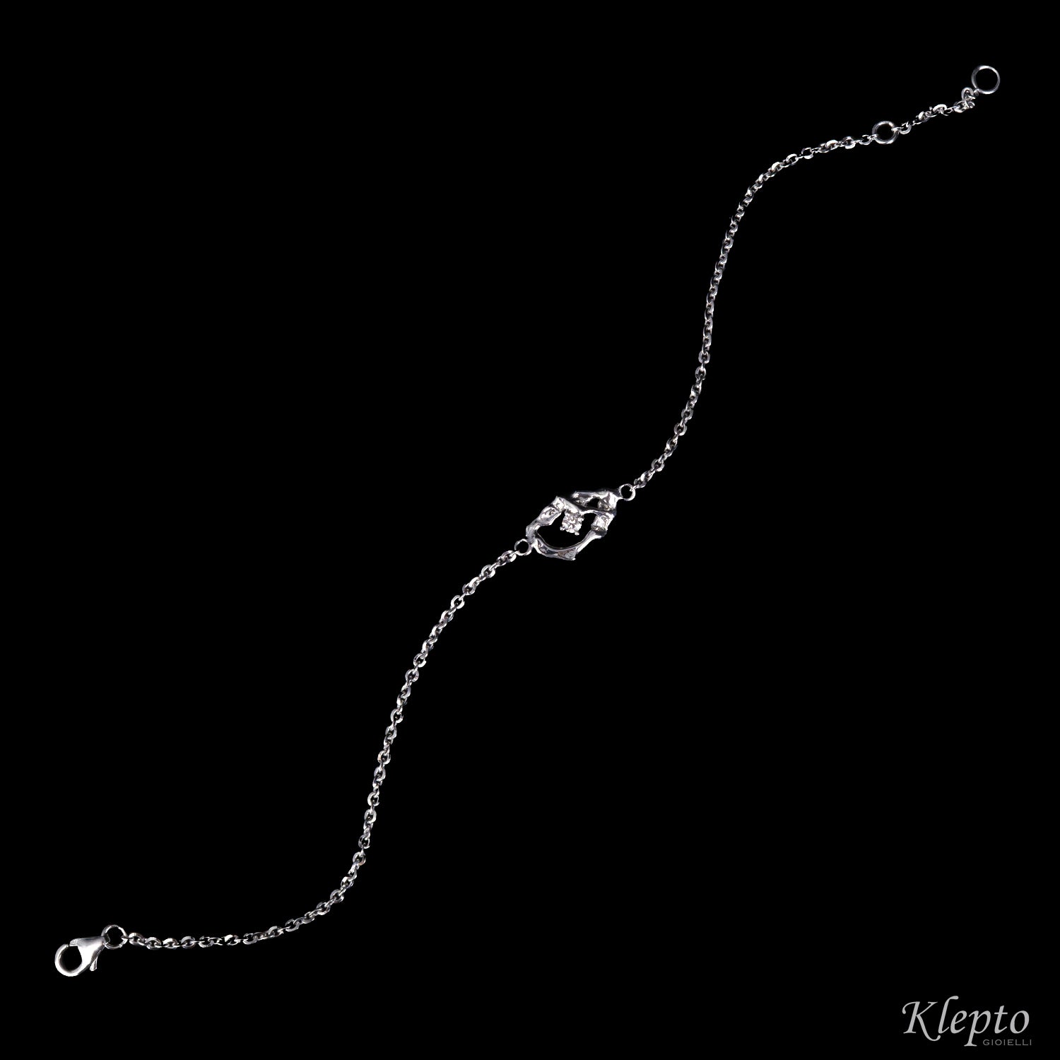 Bracciale in oro bianco "Pepita" con Diamante