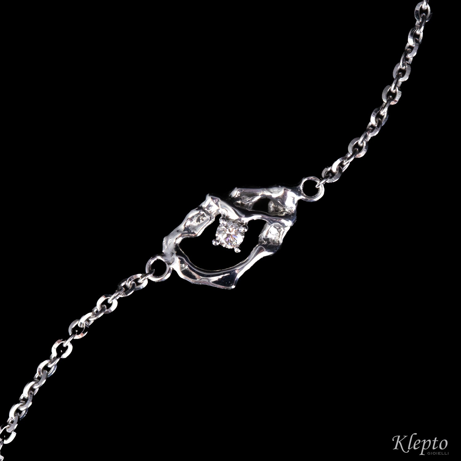 Bracciale in oro bianco "Pepita" con Diamante