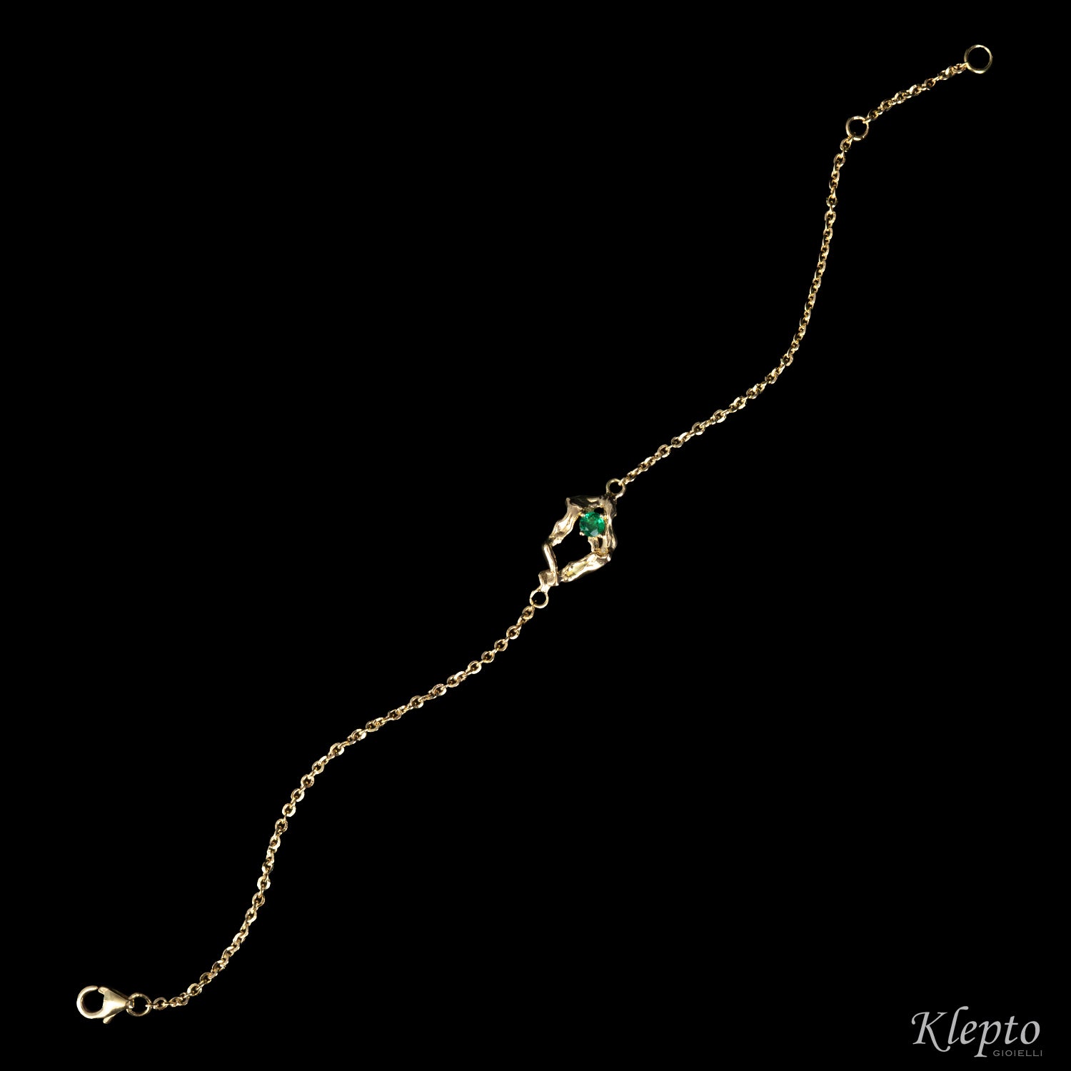 Bracciale in oro giallo "Pepita" con Smeraldo