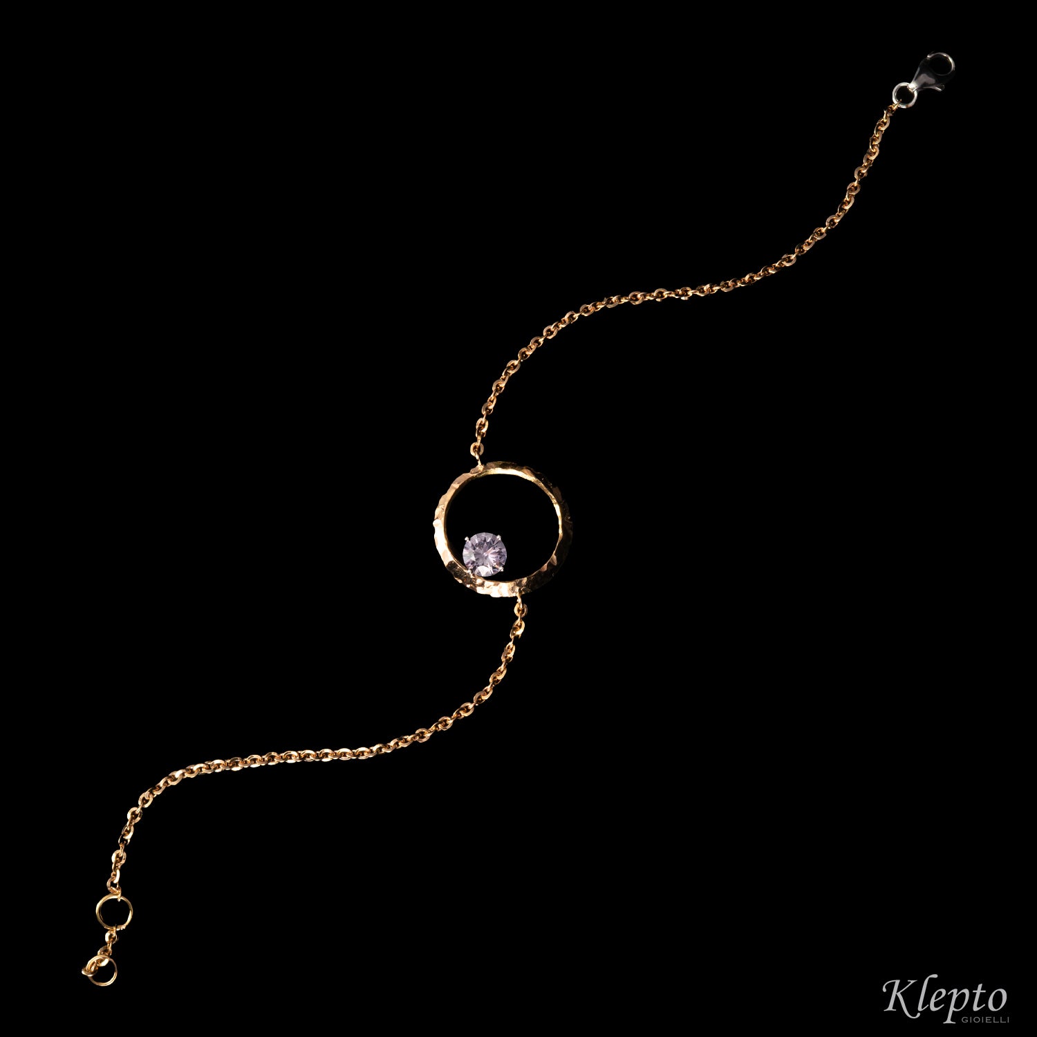 Bracciale in oro rosa e bianco "Pulsar" con pietre preziose