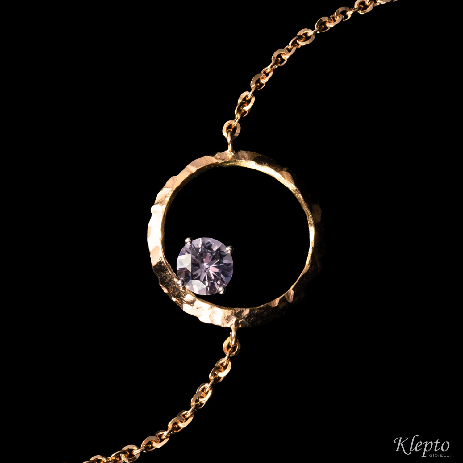 Bracciale in oro rosa e bianco "Pulsar" con pietre preziose