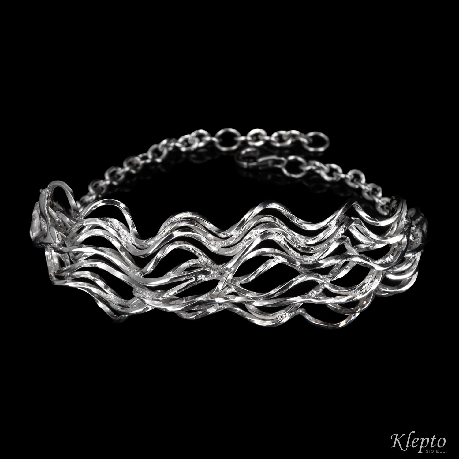 Bracciale in Argento Silnova® a filo intrecciato