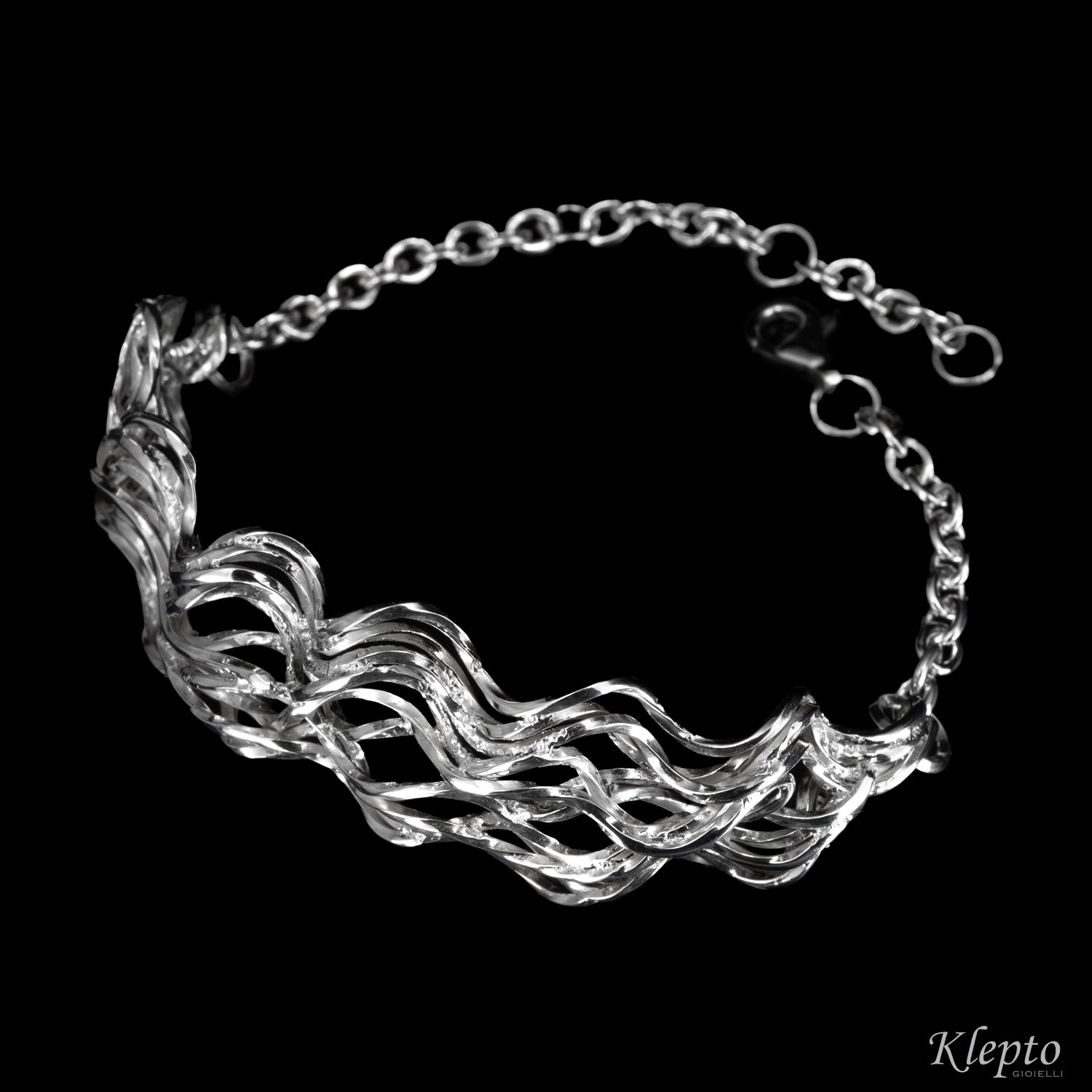Bracciale in Argento Silnova® a filo intrecciato