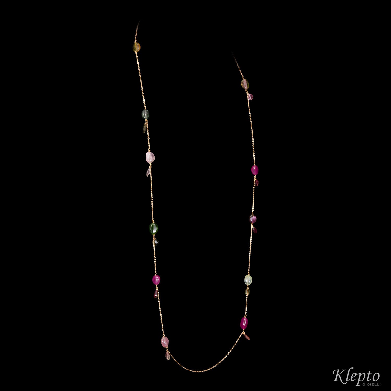 Collana in oro rosa "Chanel" con Tormaline