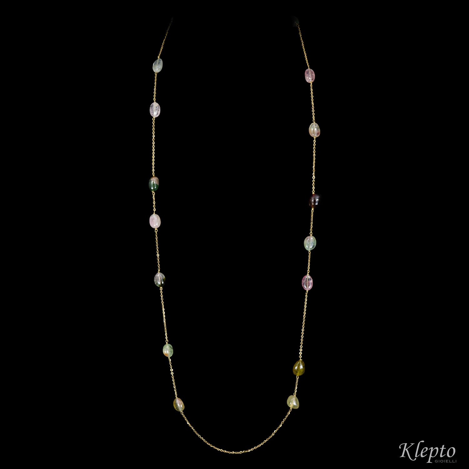 Collana in oro giallo "Chanel" con Tormaline