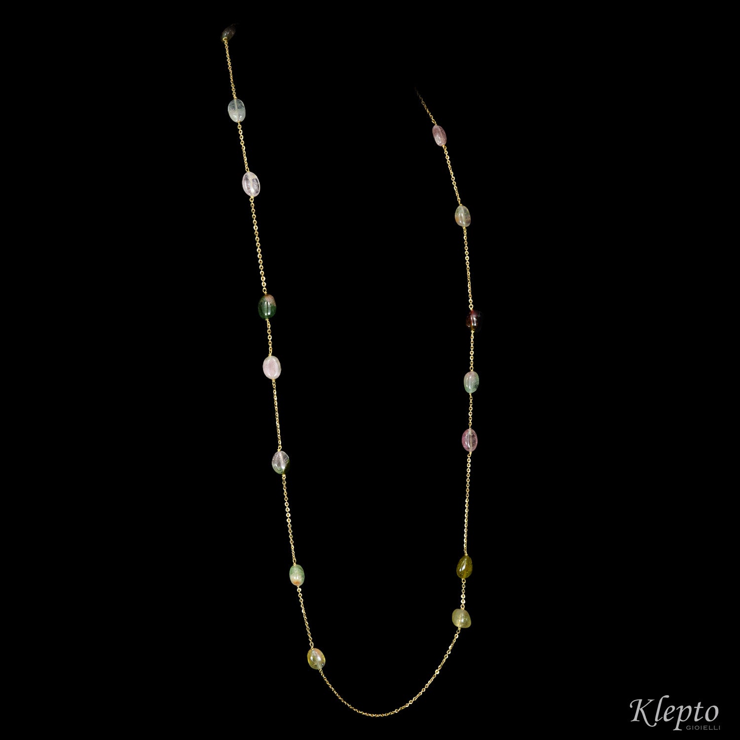 Collana in oro giallo "Chanel" con Tormaline