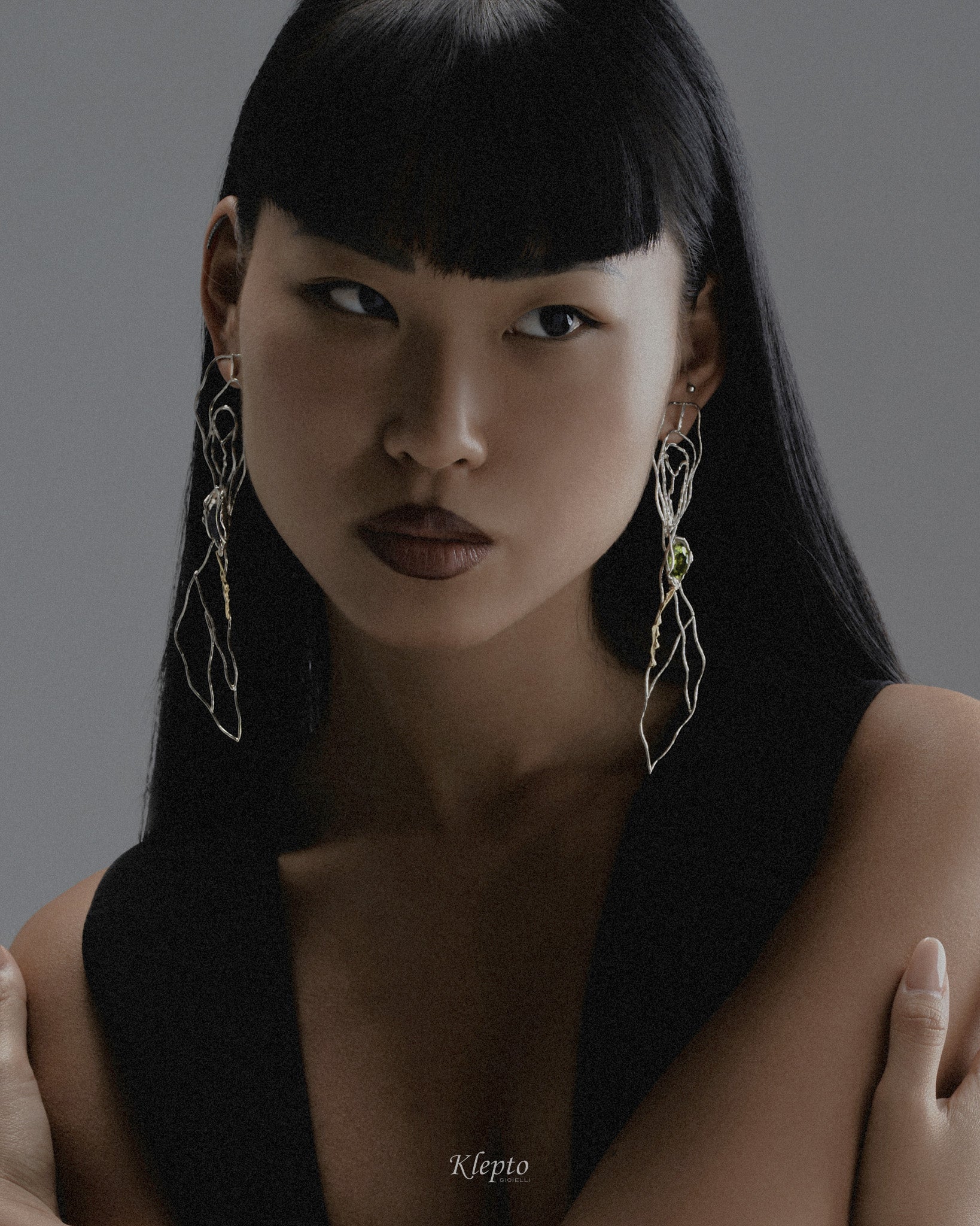 Orecchini in Argento Silnova® con Ametista, Peridoto e dettagli in oro giallo