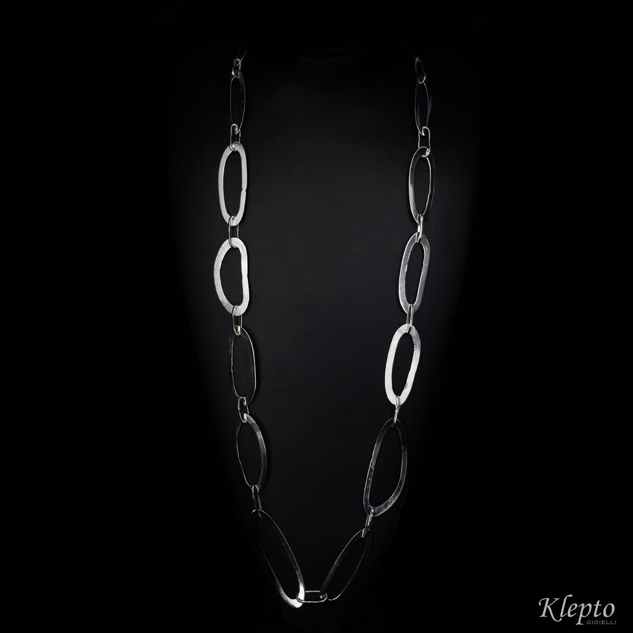 Collana in Argento Silnova® ad anelli ovali