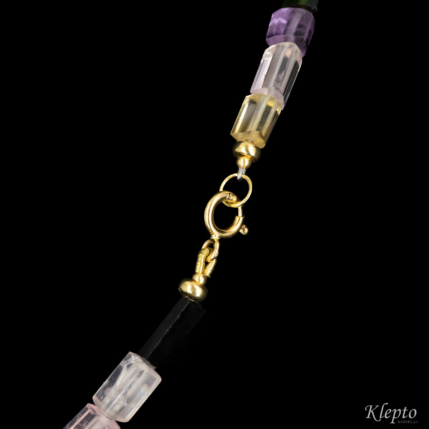 Collana girocollo con Tormaline e Quarzo rutilato