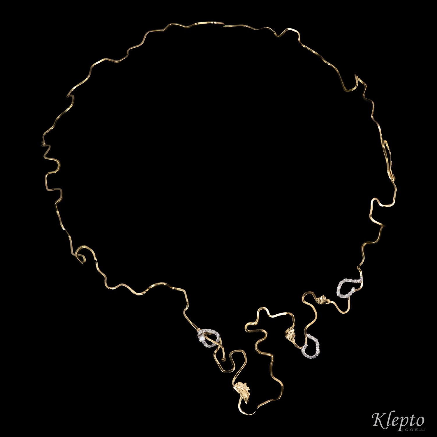 Collier in oro giallo e bianco "EleKtro" con Diamanti