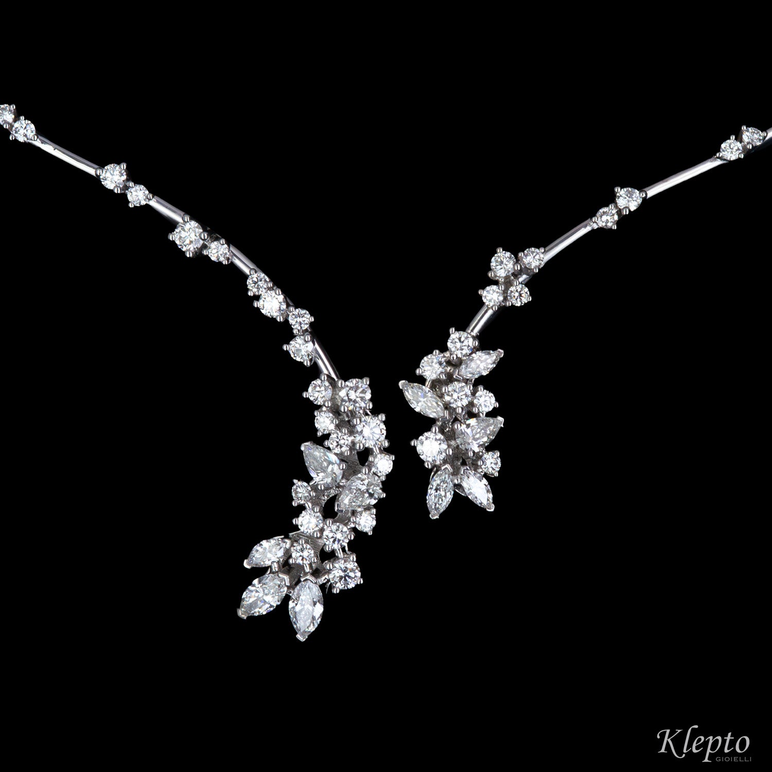 Collier in oro bianco armonico con Diamanti