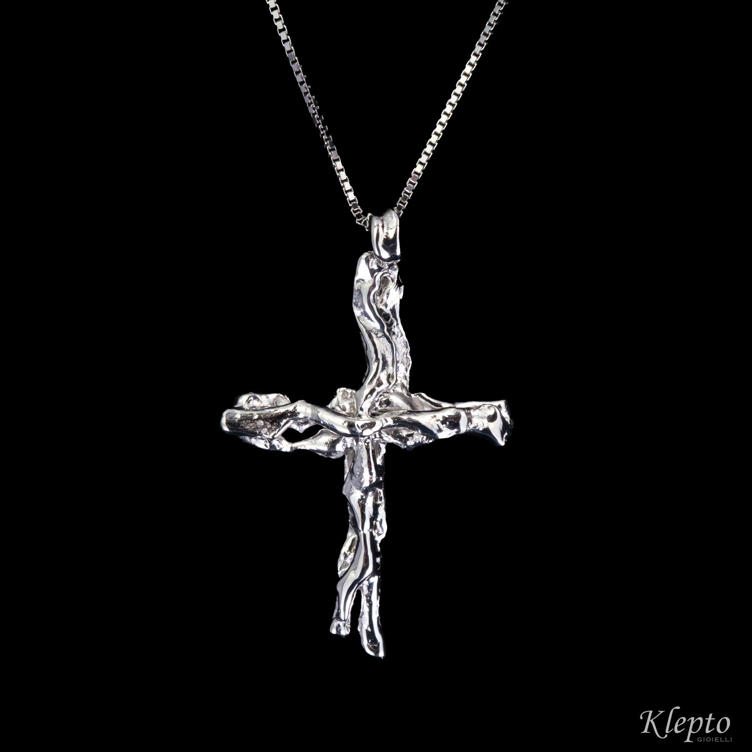 Pendente in oro Croce fusa a fiamma