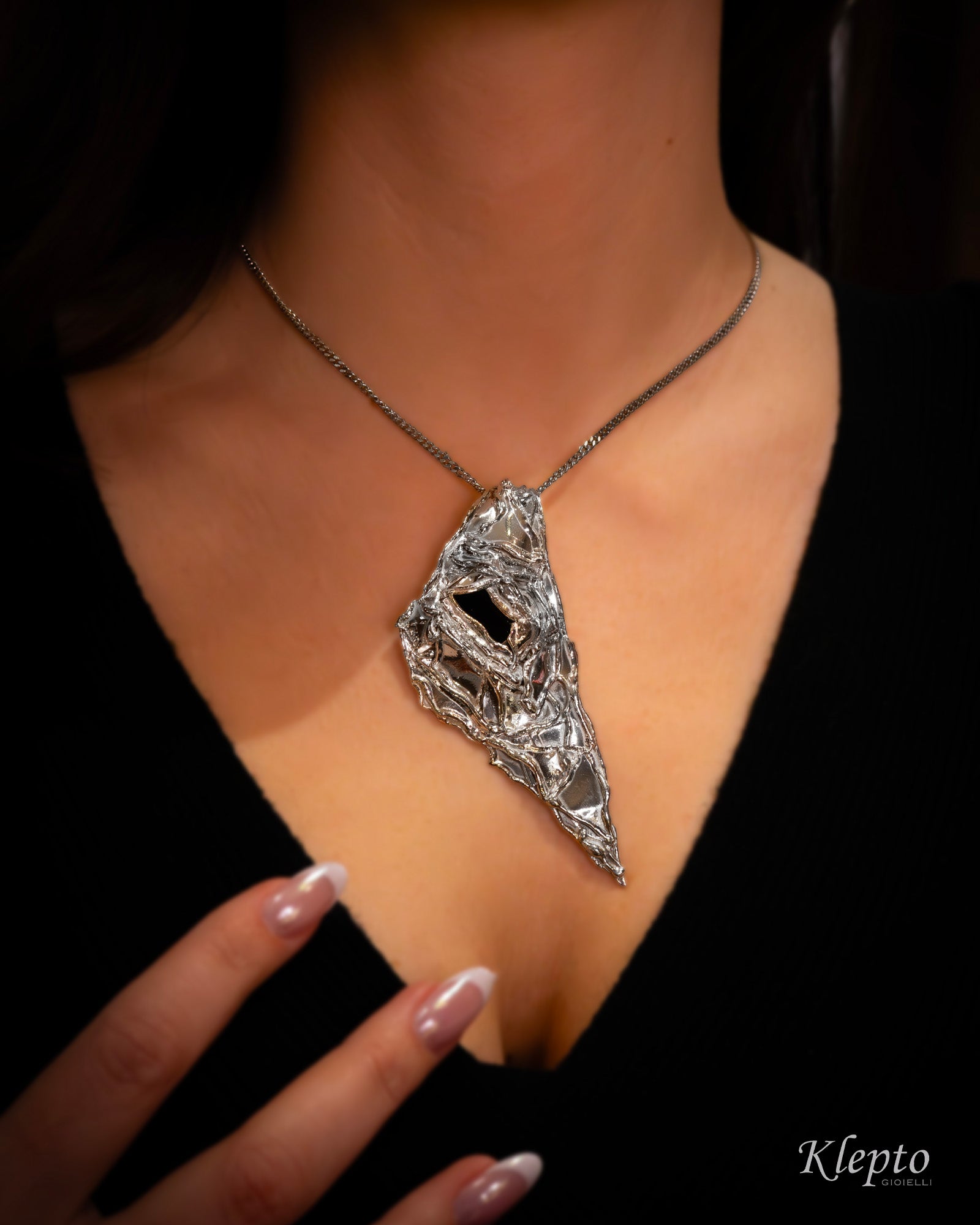 Pendente in Argento Silnova® grande con Iolite