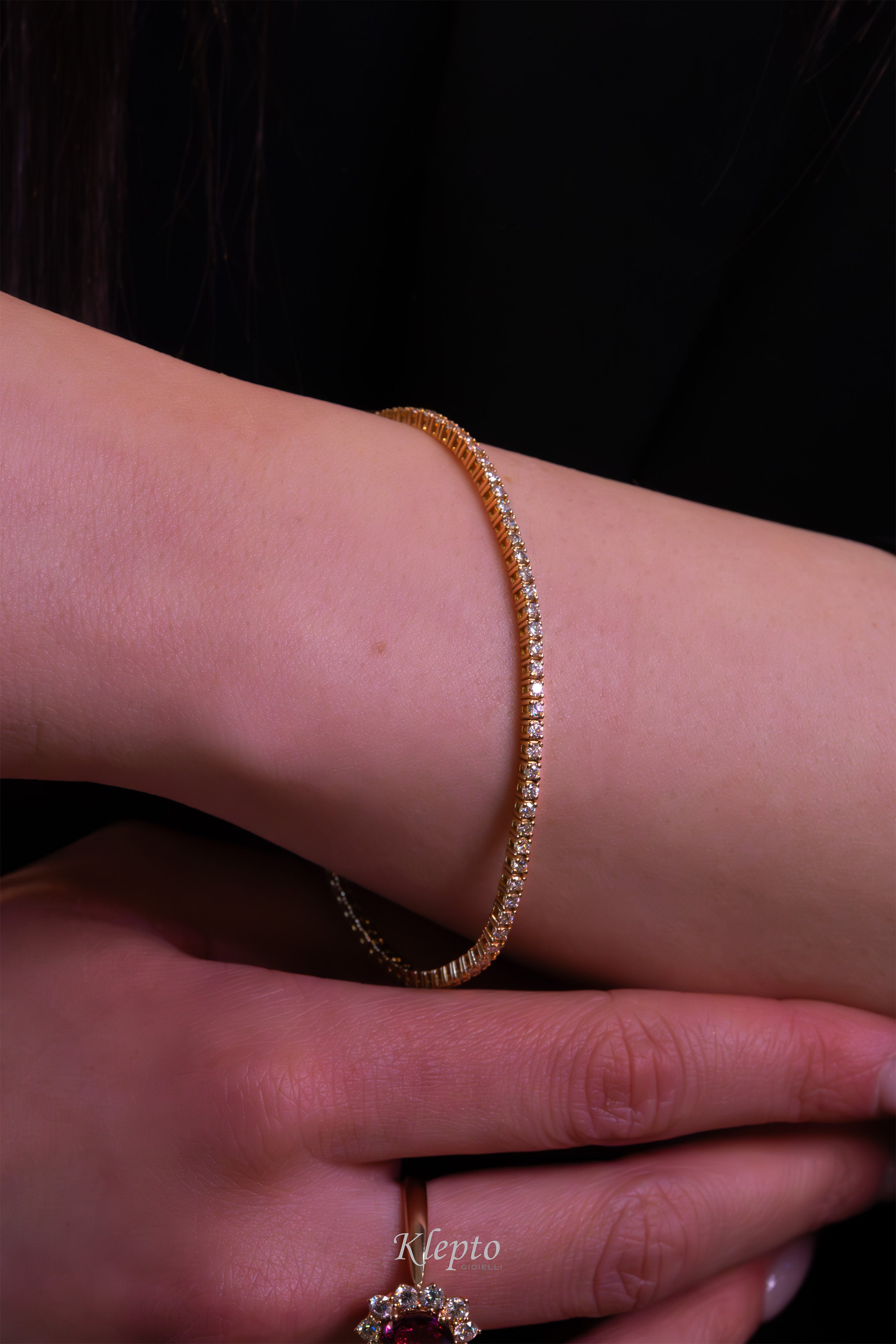 Bracciale in oro rosa Tennis con Diamanti