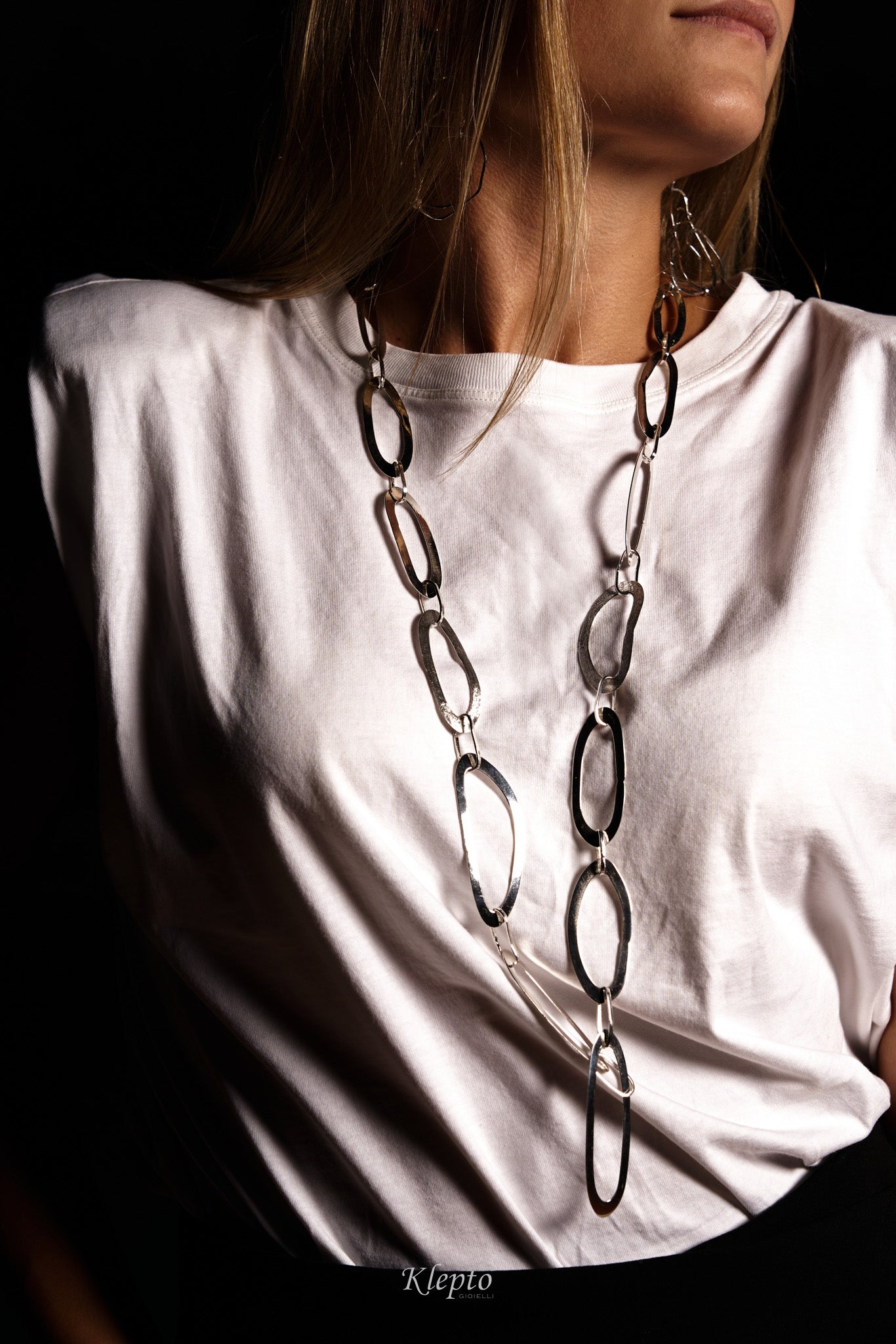 Collana in Argento Silnova® ad anelli ovali