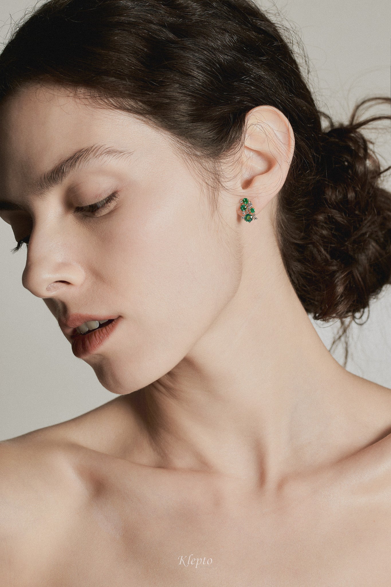 Orecchini in oro giallo con Smeraldi e Diamanti