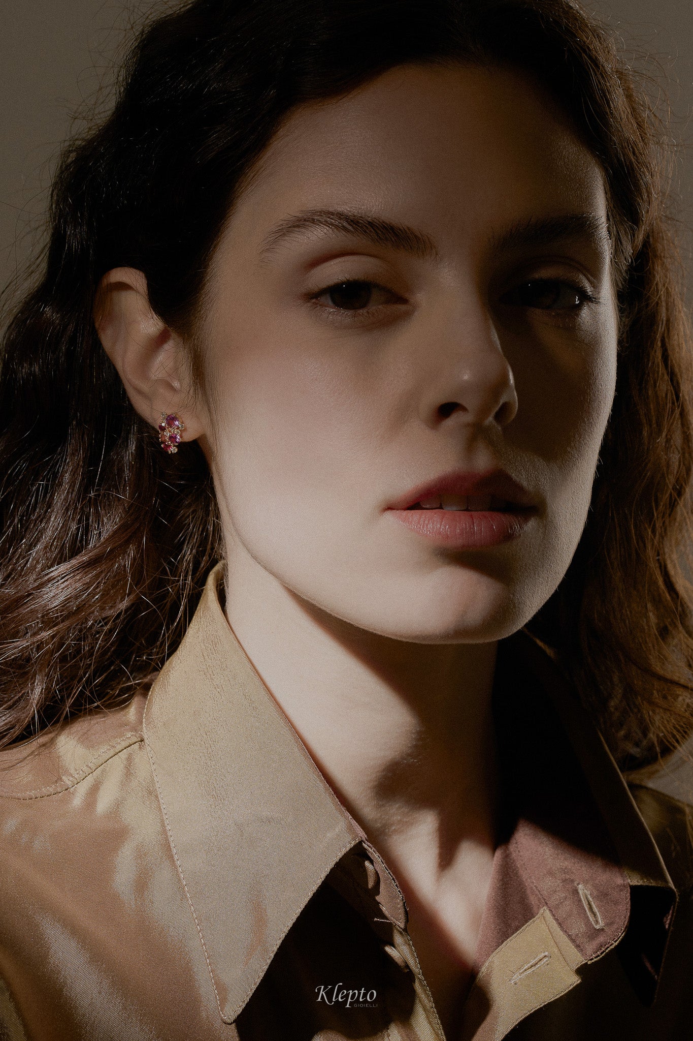 Orecchini in oro rosa e bianco con Zaffiri rosa, Rodoliti, Tormaline rosa e Diamanti