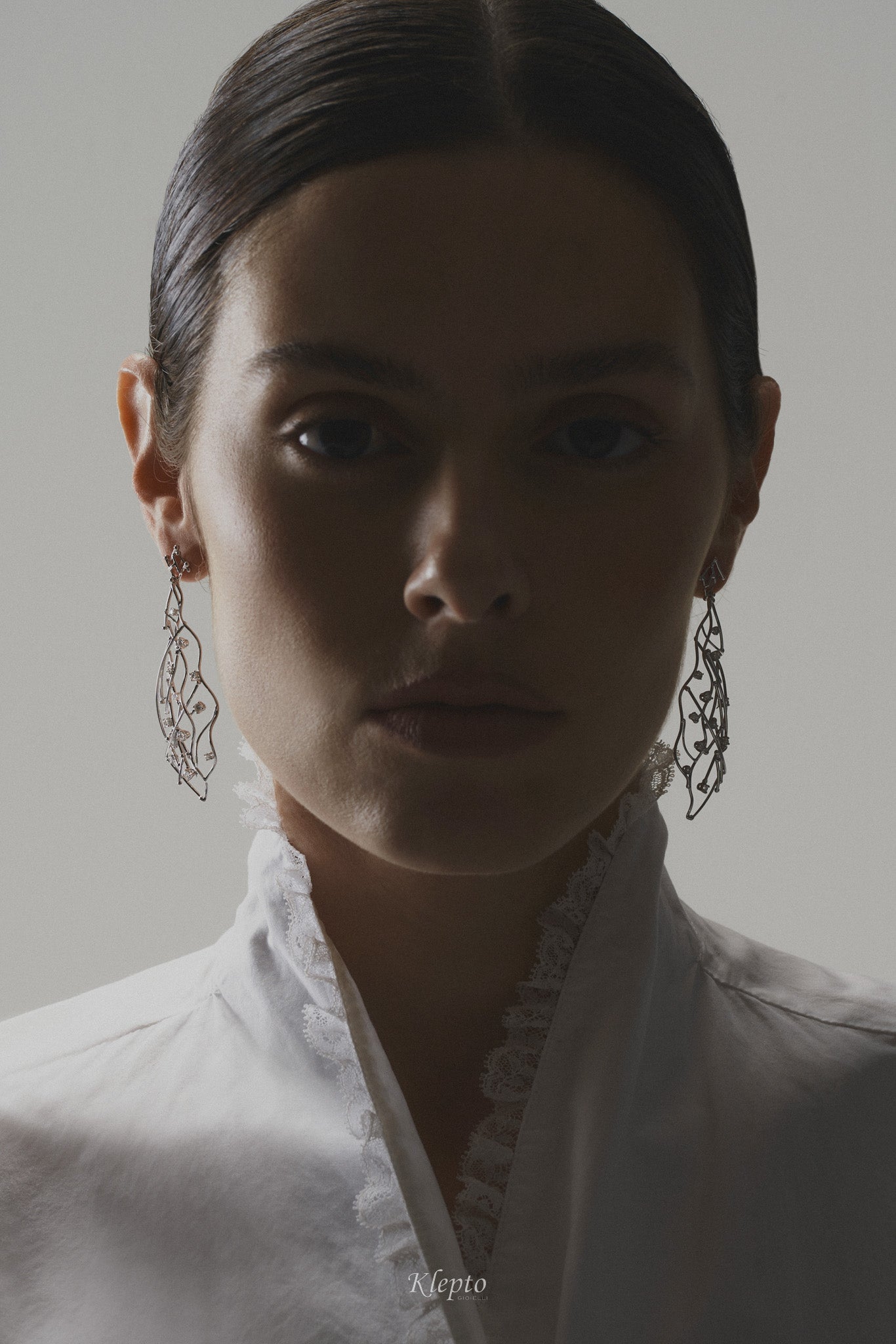 Orecchini in oro bianco "Una notte" con Diamanti