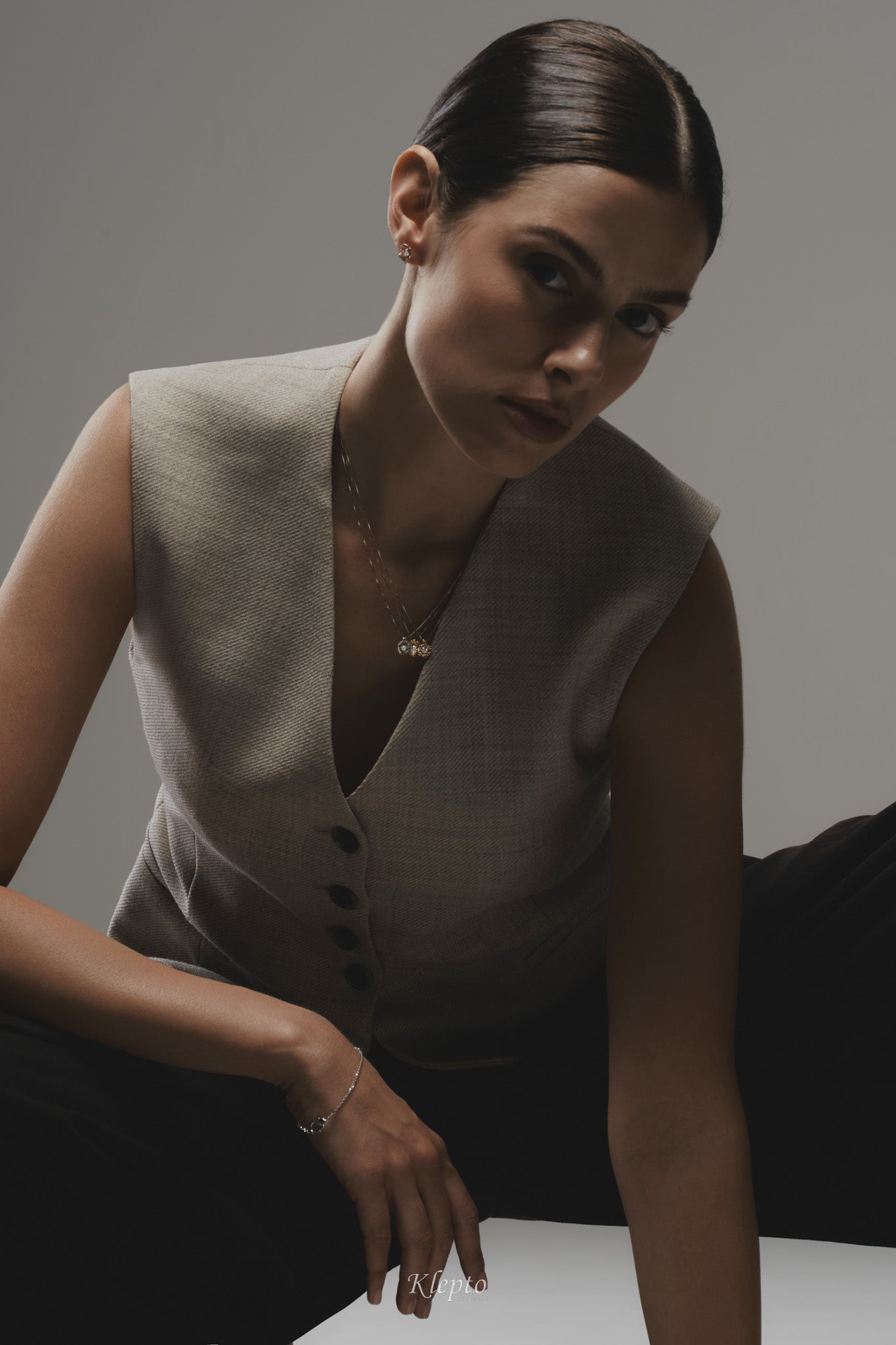 Pendente in oro bianco e rosa Pepita con Diamante