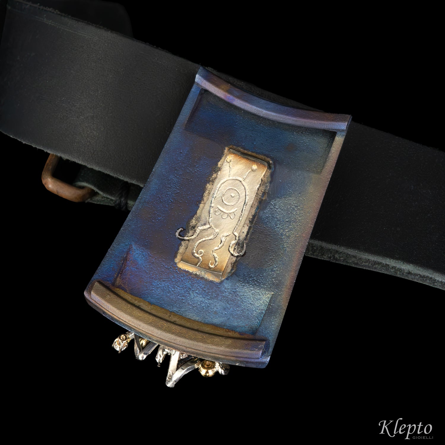 Bracciale in Titanio "Nostromo" con Diamanti, dettagli in oro giallo e Argento Silnova®