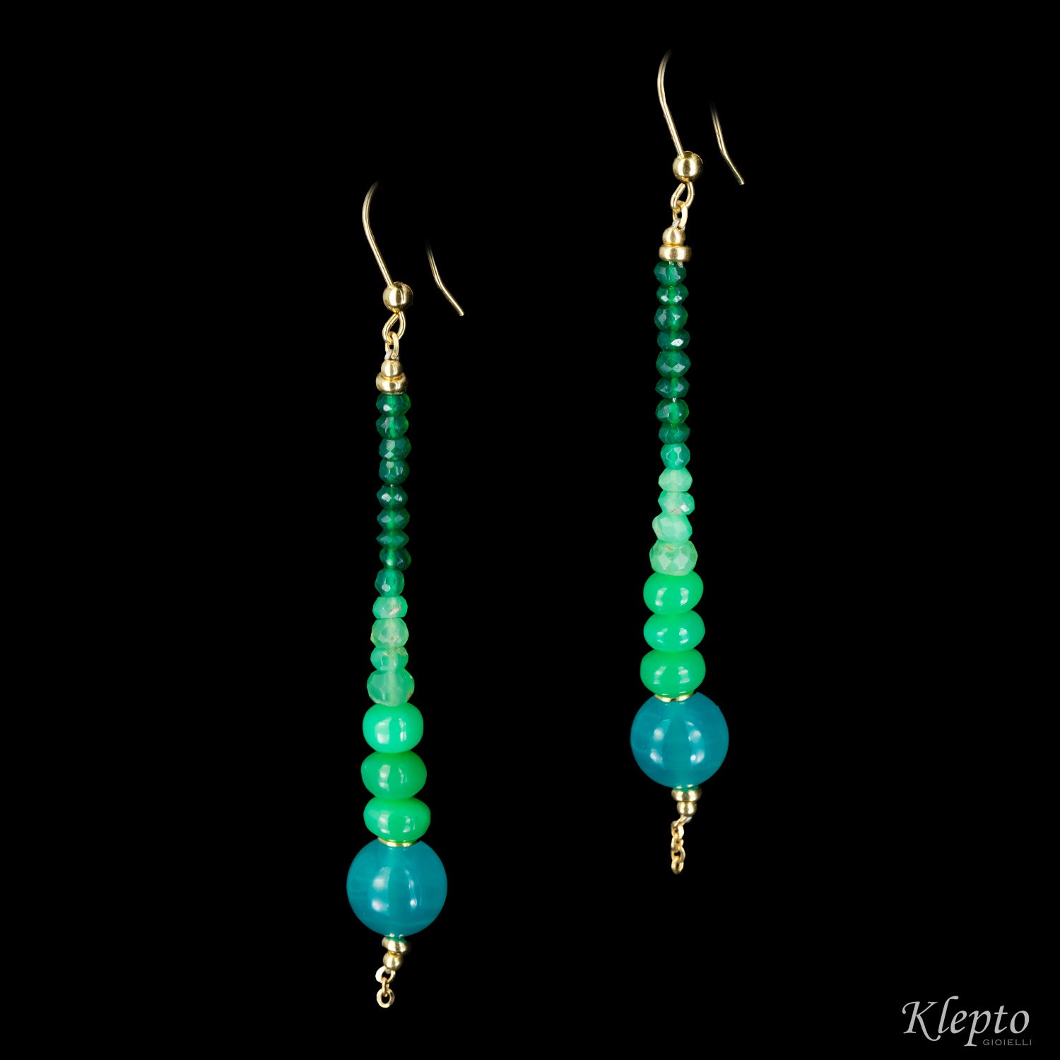 Orecchini in oro giallo Rainbow con pietre