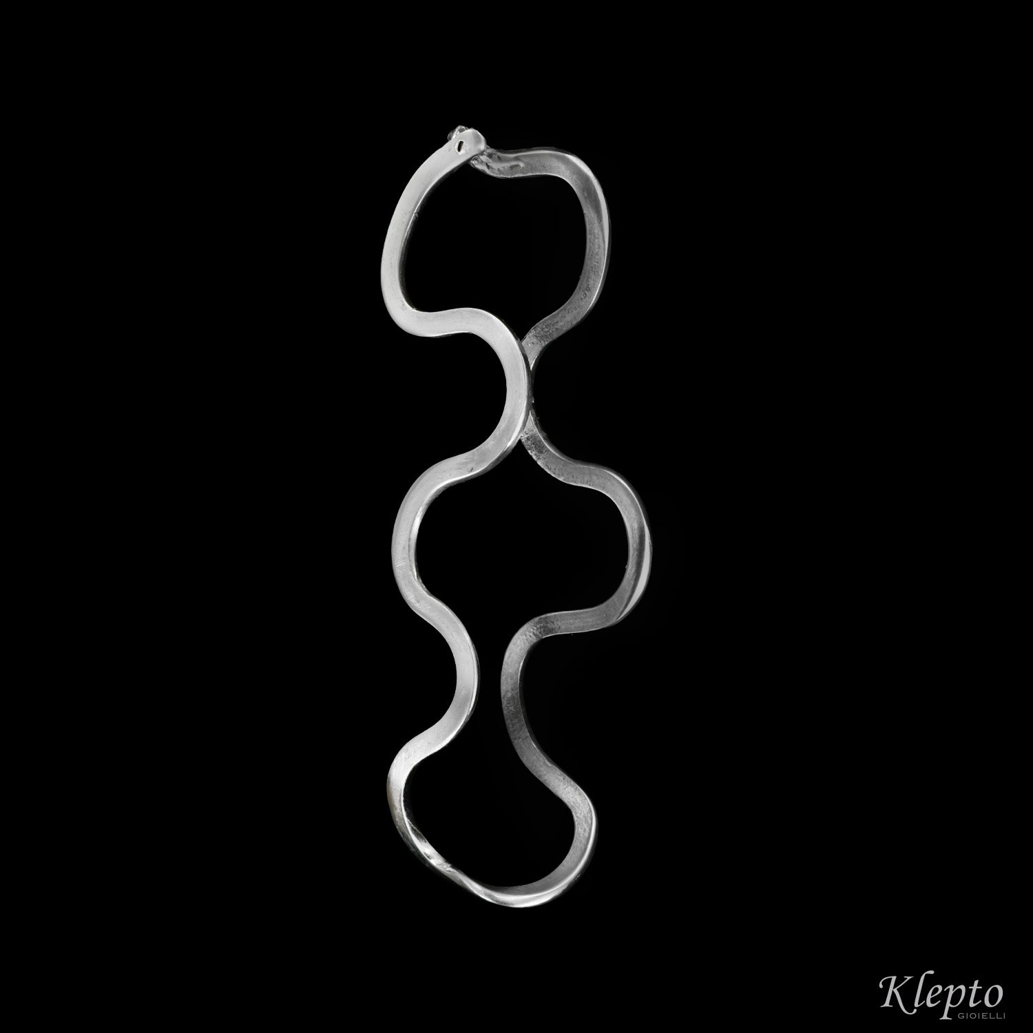 Orecchini in Argento Silnova® a filo ondulato doppio