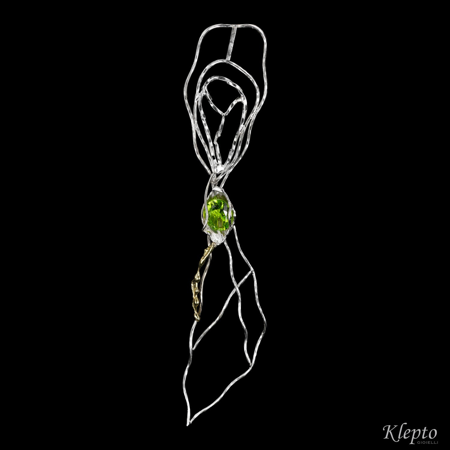 Orecchini in Argento Silnova® con Ametista, Peridoto e dettagli in oro giallo