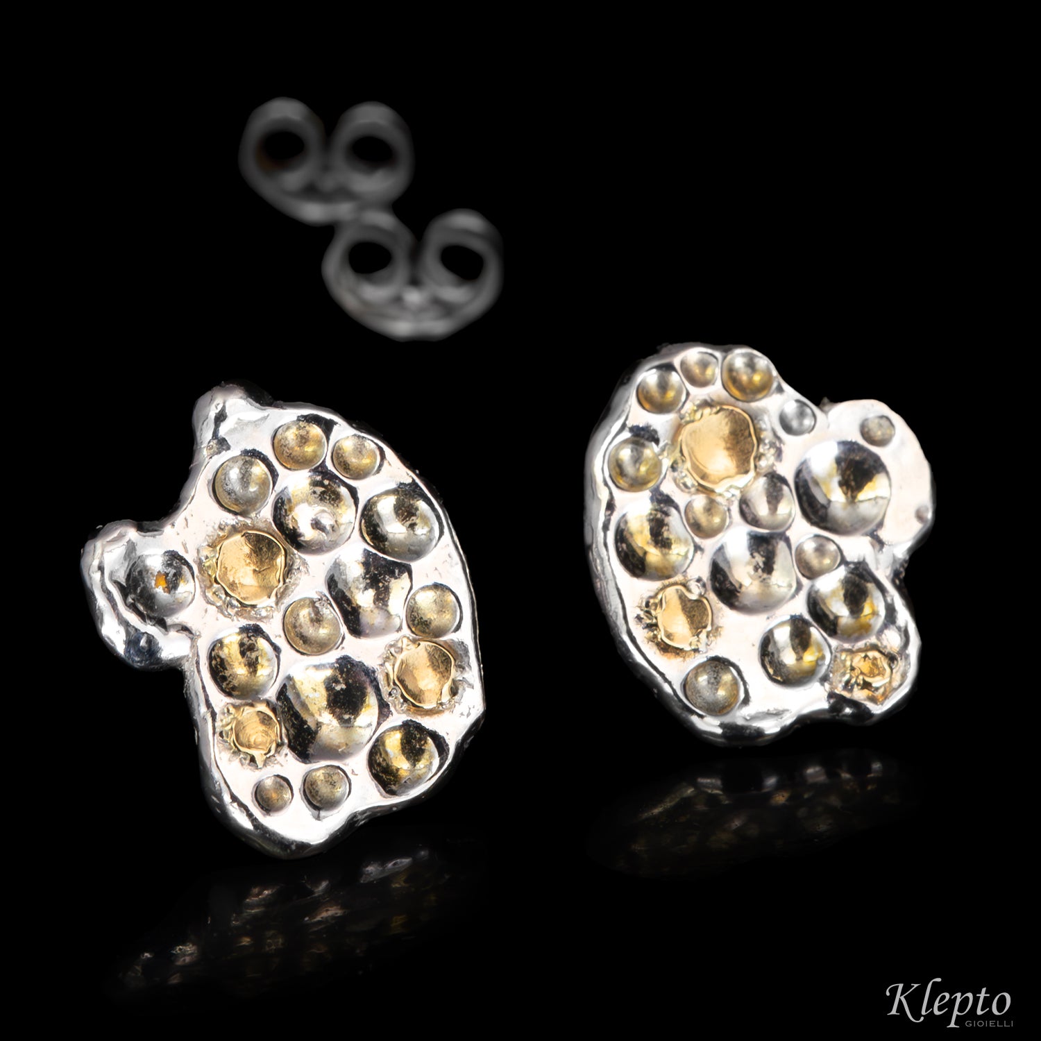 Orecchini in Argento Silnova® con dettagli in oro giallo