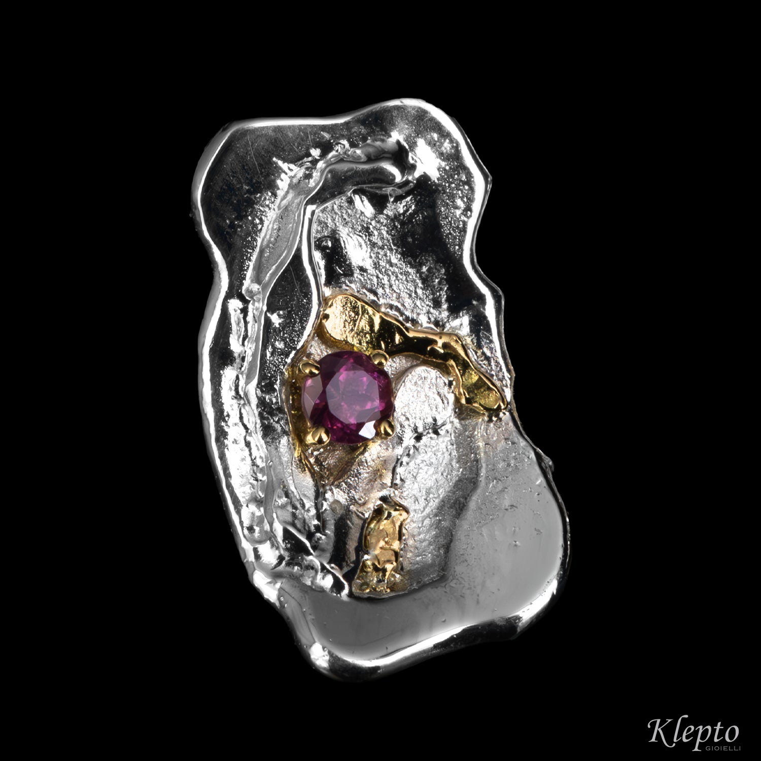 Orecchini in Argento Silnova® con Tormaline e dettagli in oro giallo