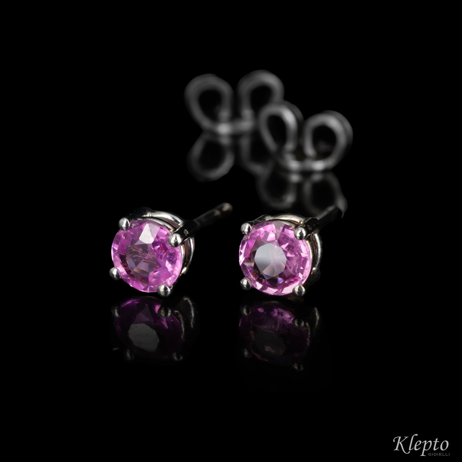 Orecchini in oro bianco con Zaffiri rosa