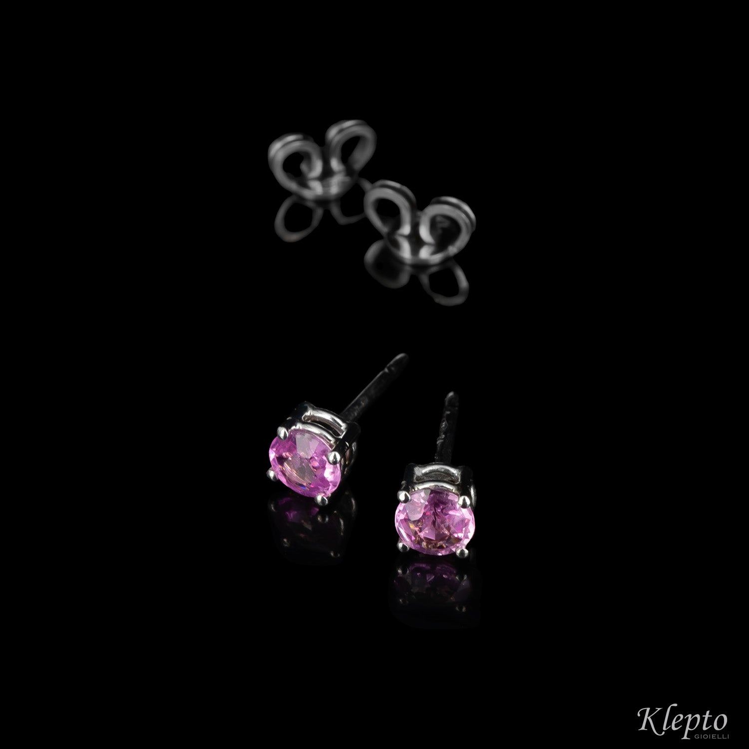 Orecchini in oro bianco con Zaffiri rosa